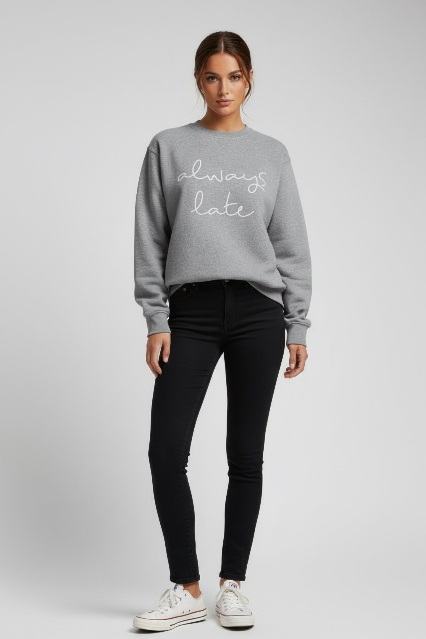 ALWAYS LATE SWEATER GREY MELANGE 1