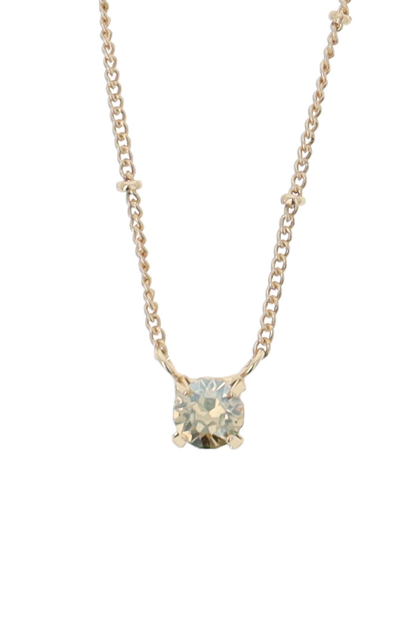 SOLITAIRE CRYSTAL NECKLACE GOLD 2