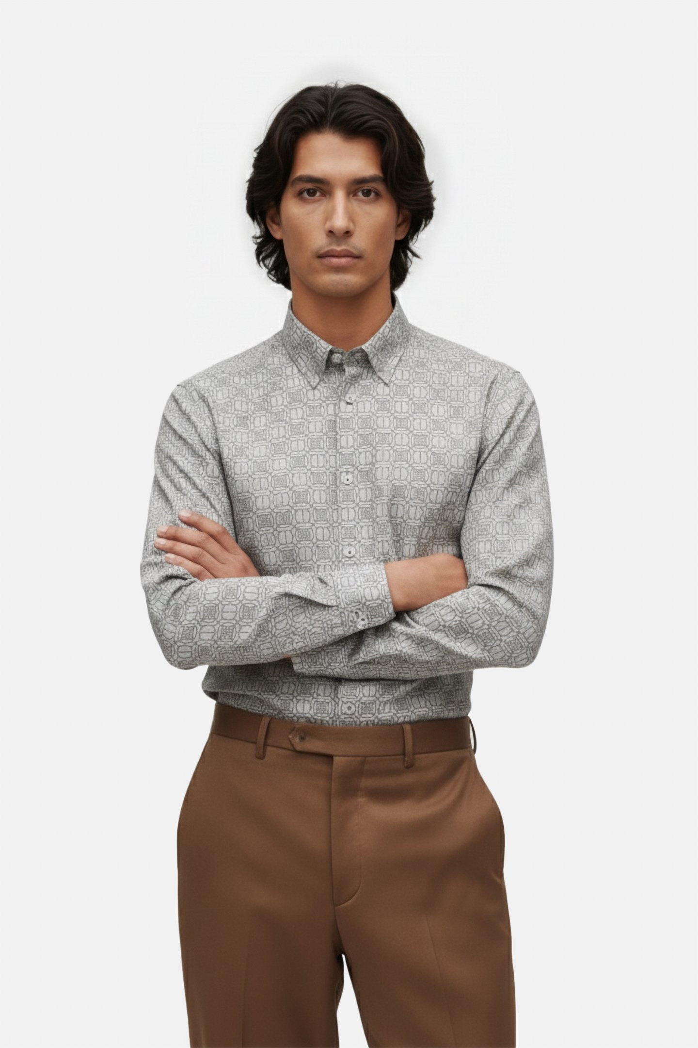 DS_NATHAN AOP SHIRT SPOTS SILVER BIRCH 2