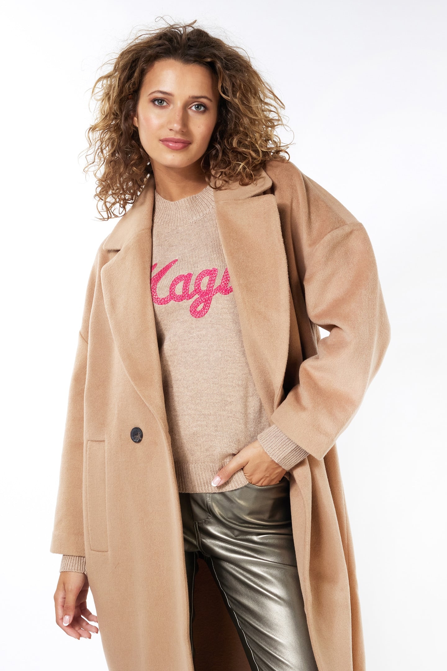 COAT LONG OVERSIZED CAMEL 3