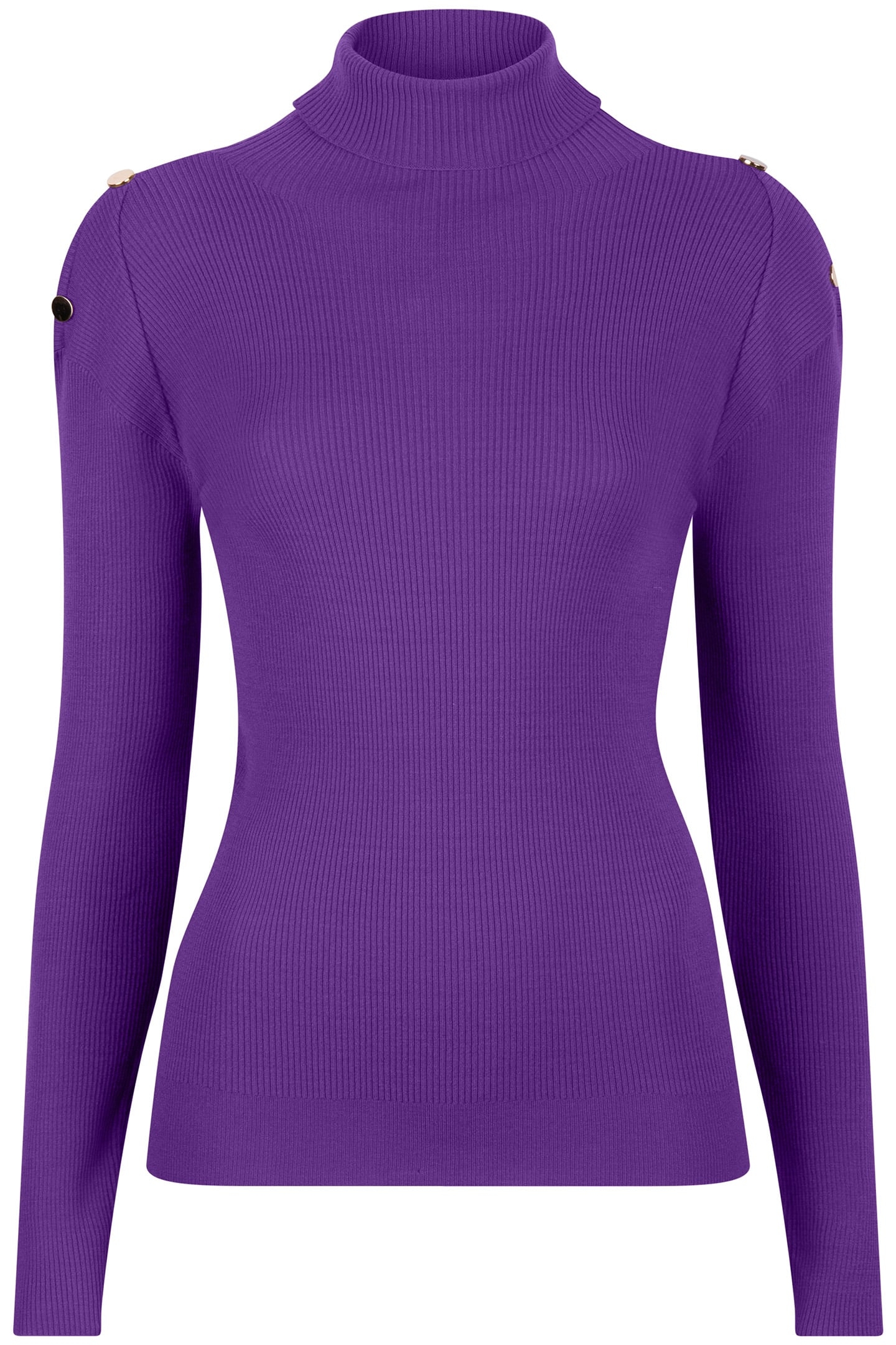 TOP RIB SLV/LSS BUTTONS COL DEEP LAVENDER 1