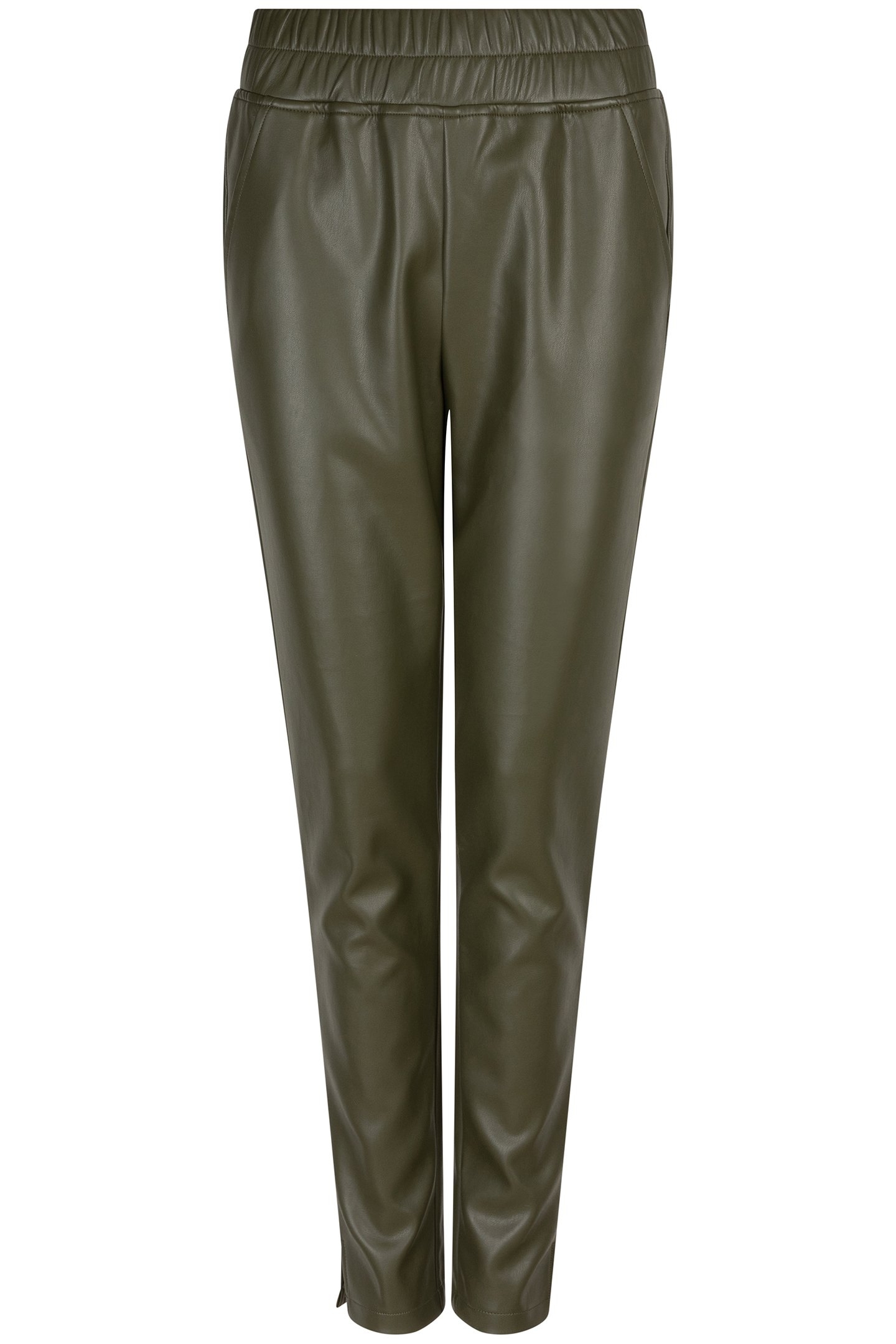 TROUSERS TREGGING VEGAN LEATHER GREEN 4