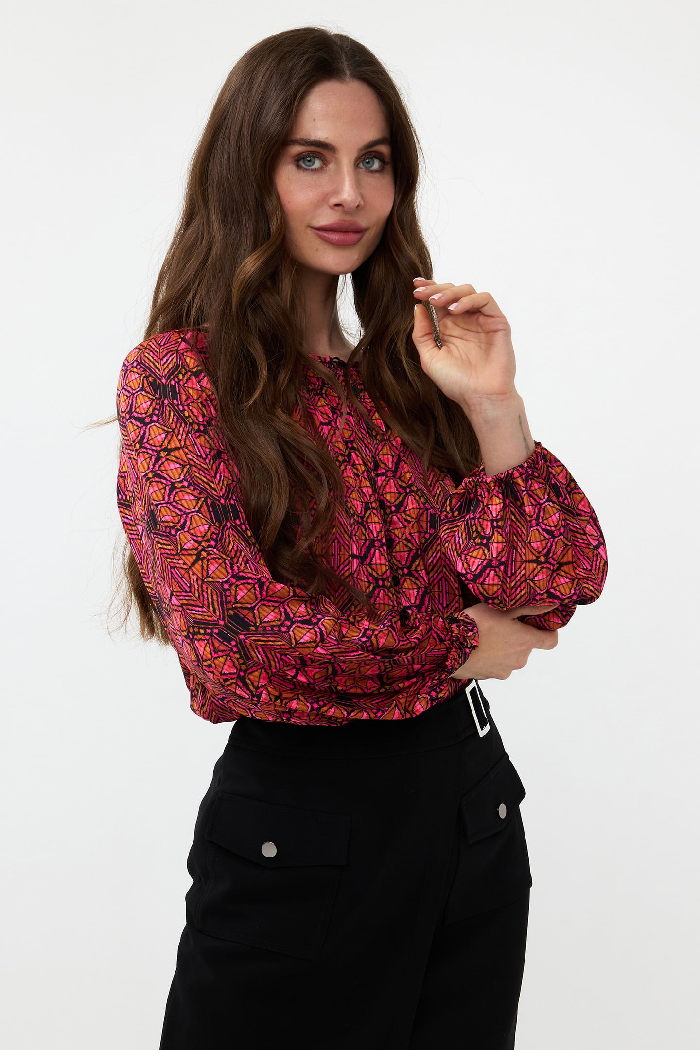 BLOUSE FANCY SLVE SENSATION PRINT 1