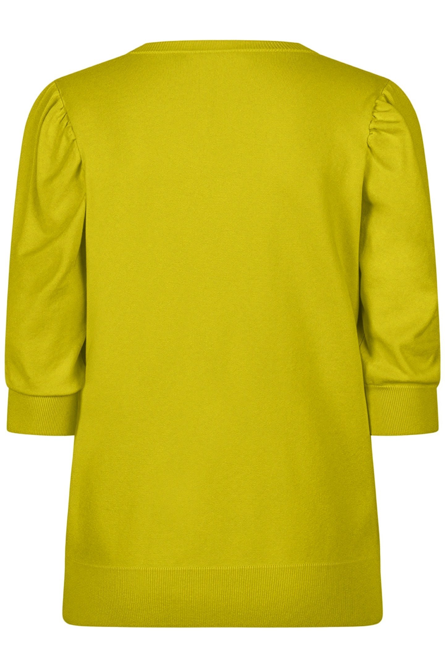 SWEATER SHORT PUFF SLVE BASIC KNIT MATCHA GREEN 4