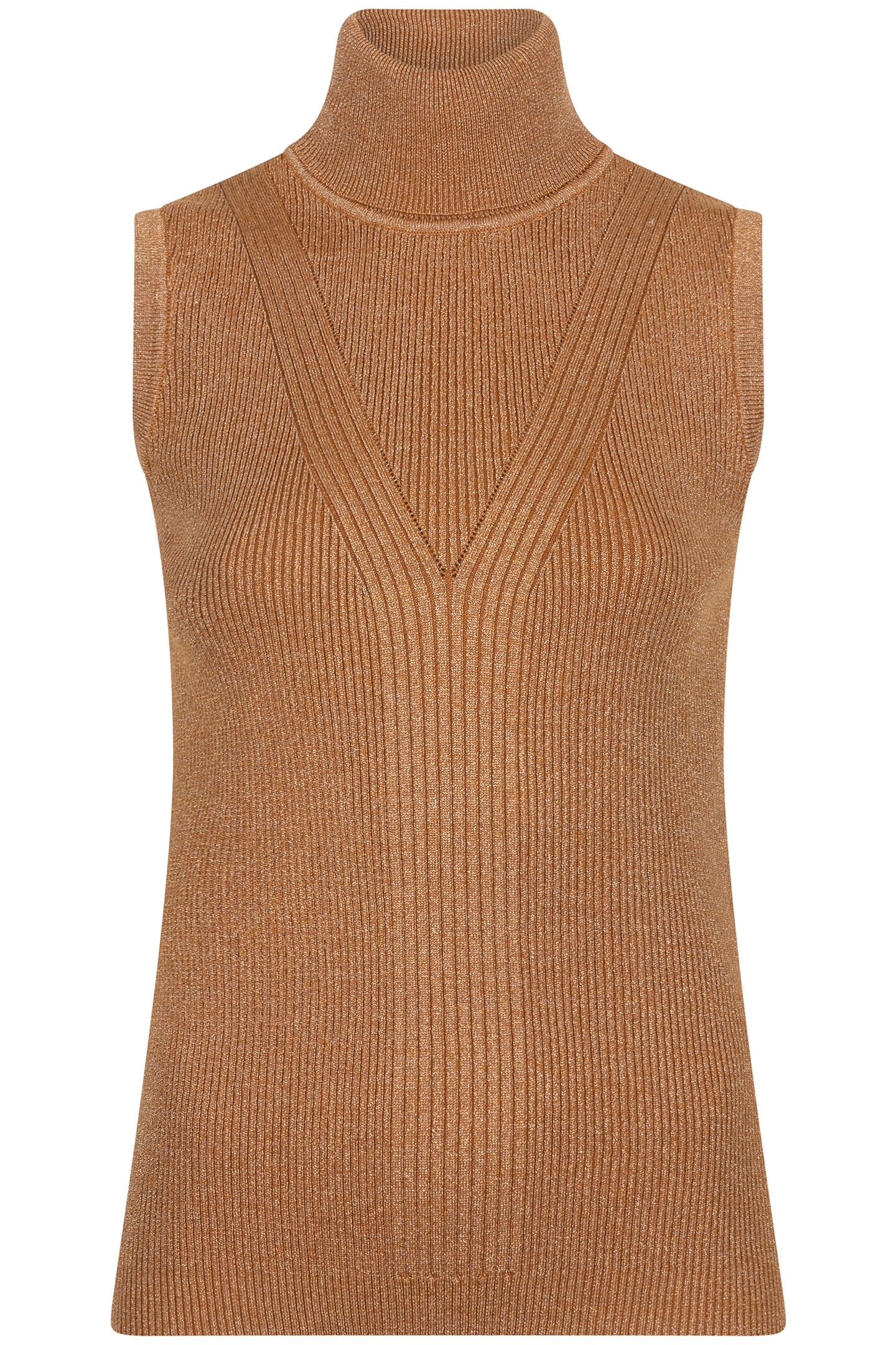 TOP SLV/LSS COL LUREX CARAMEL 4