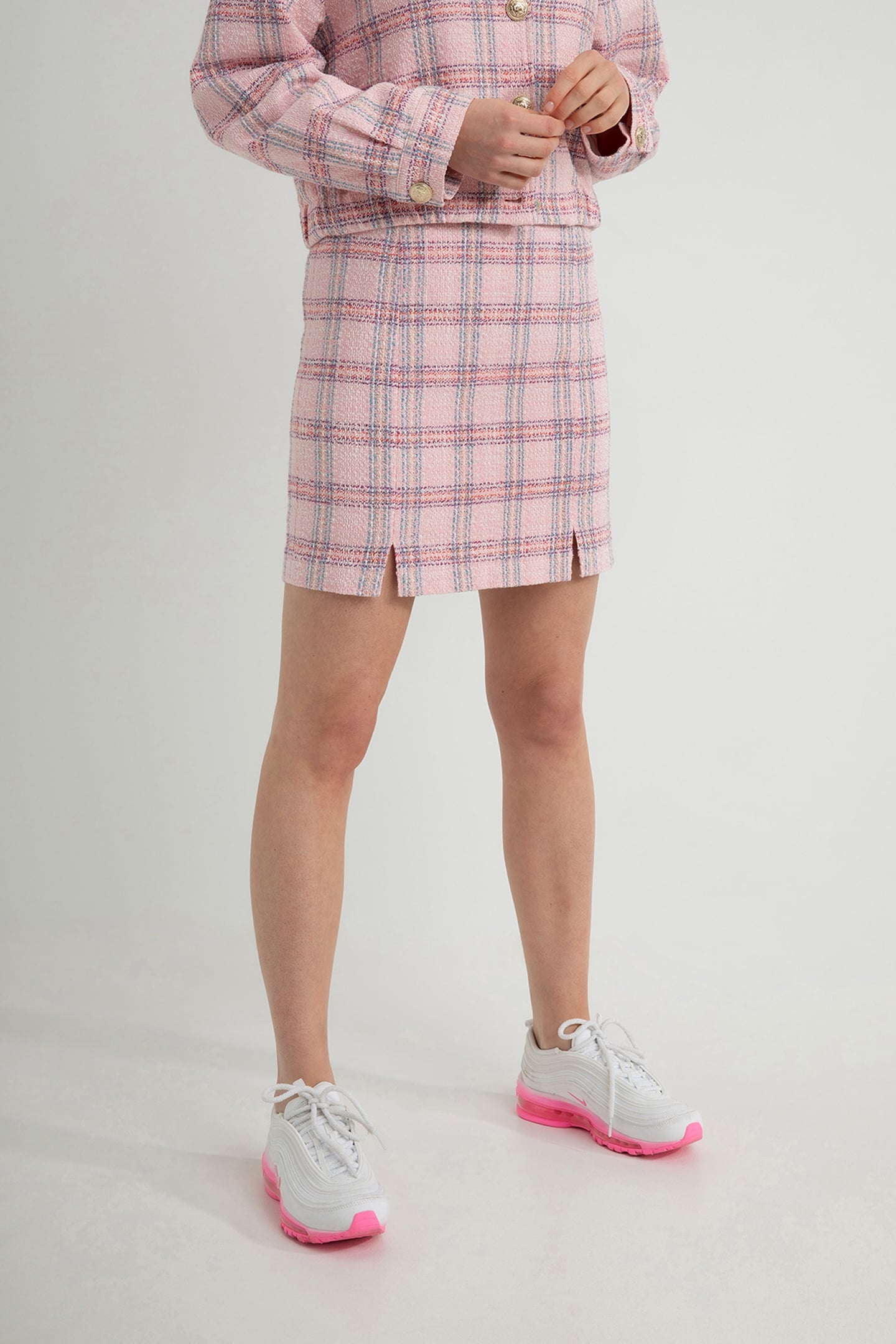 DWAYNE SKIRT SOFT PINK CHECK 1