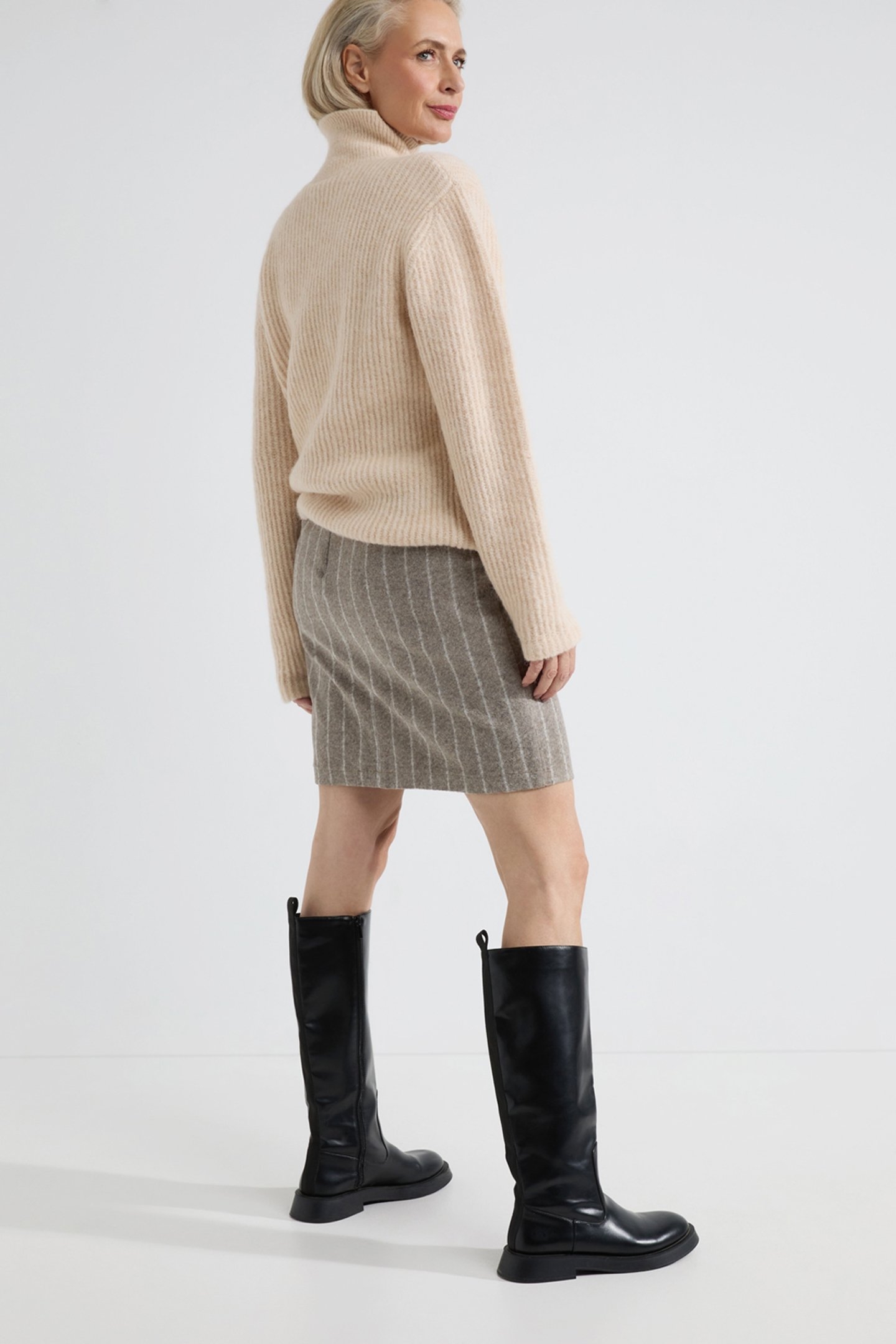 ALVIN SKIRT MOCCA STRIPE 2