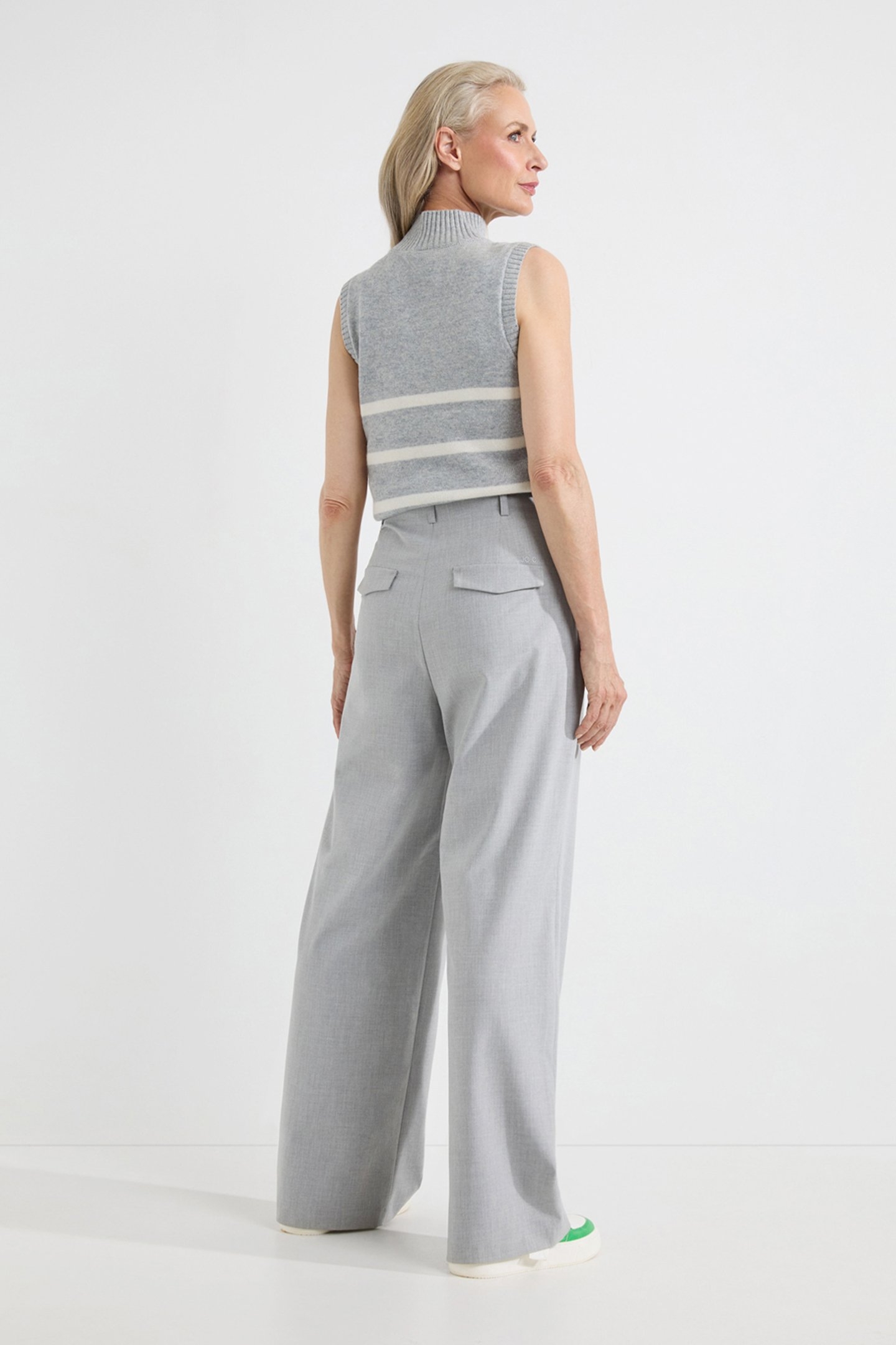 DESIREE PANTS LIGHT GREY MELANGE 2