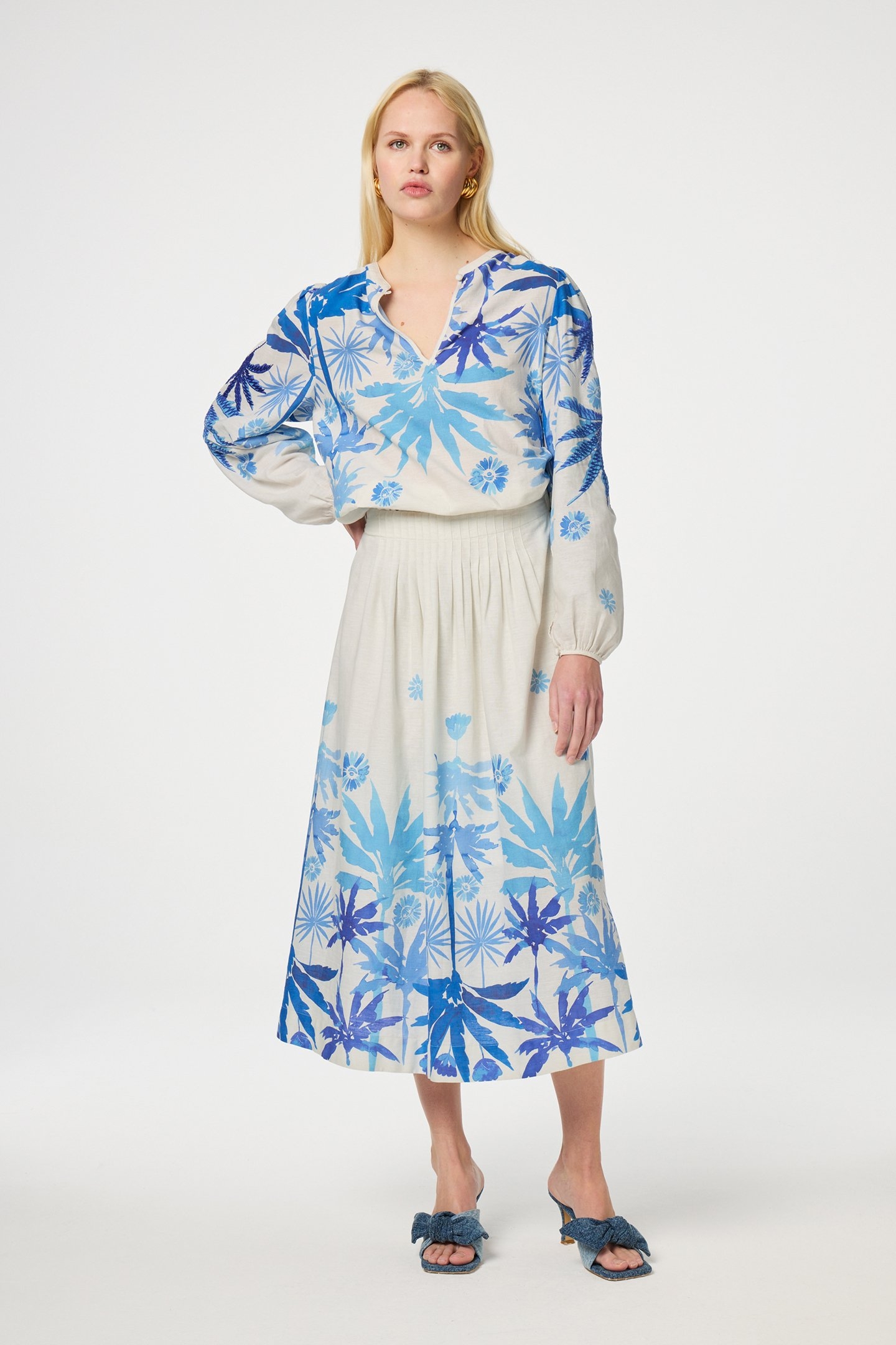 LOUA SKIRT WARM WHITE/BRIGHT BL 1