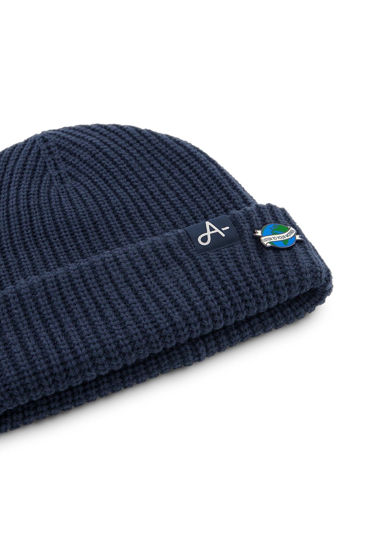 UNISEX BEANIE NAVY MOTHER EARTH BLACK IRIS 3