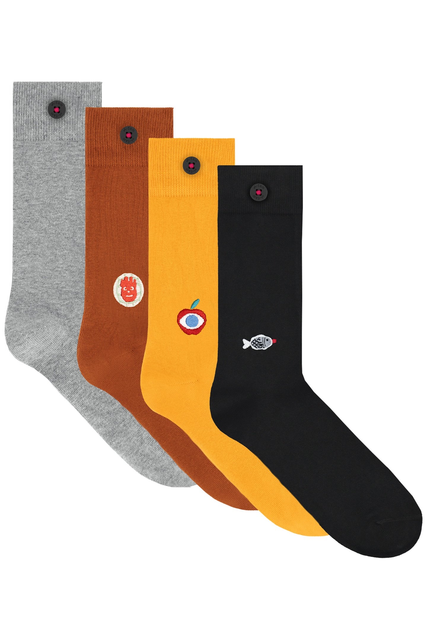 UNISEX A-DAM 4-PACK CASUAL SOCKS MULTICOLOR 1