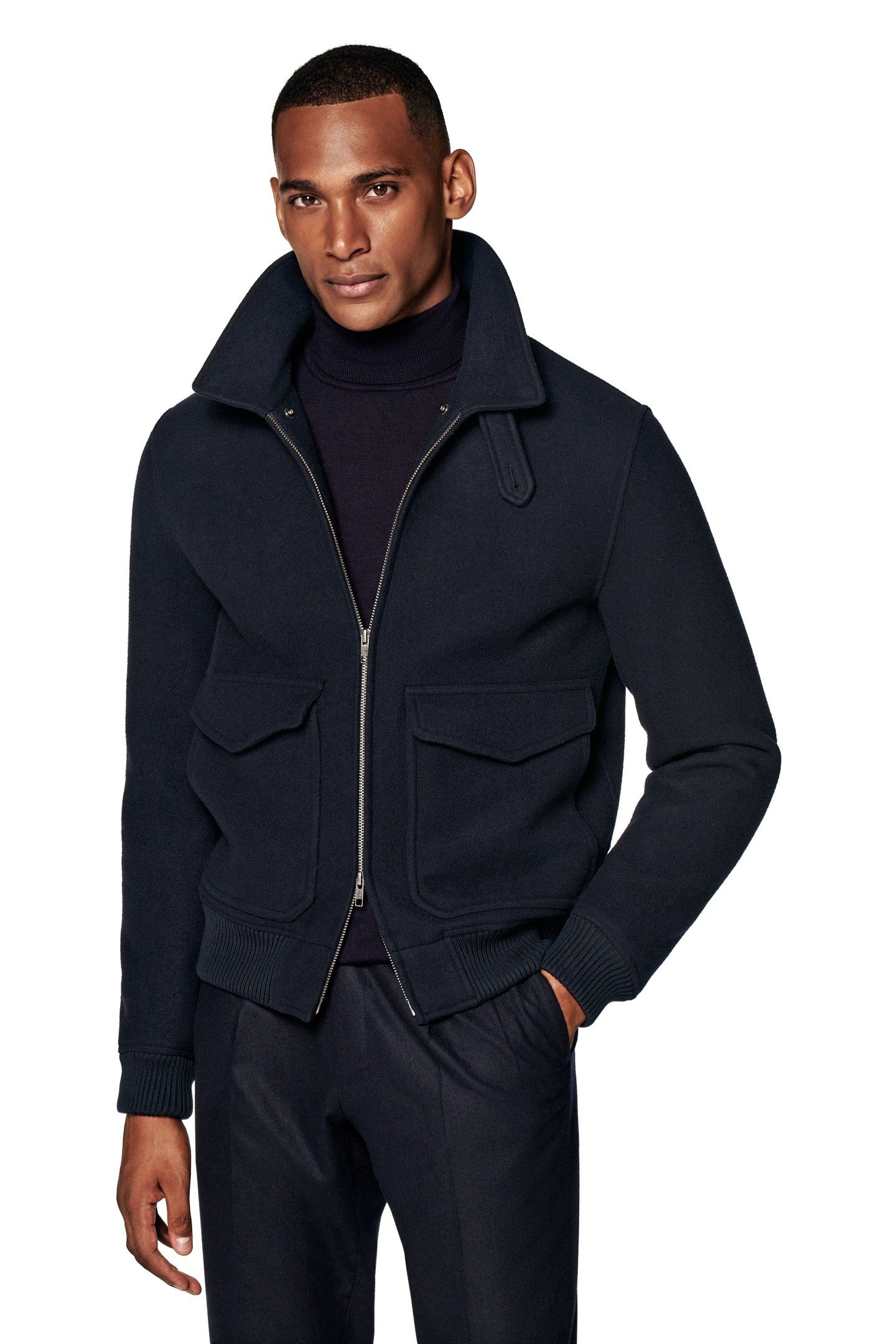 SHEARLING BOMBER-NAVY NAVY 2