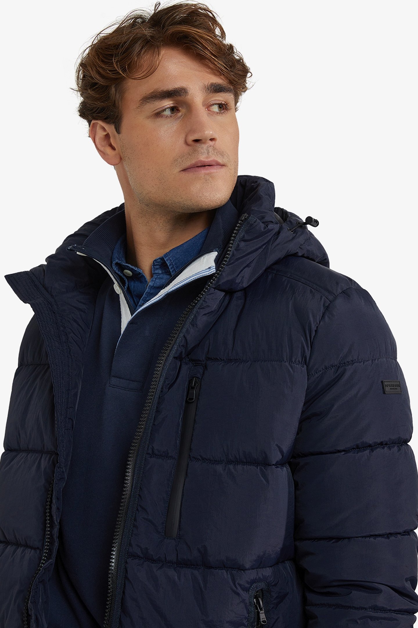 HOODED BOMBER JACKET NAVY 4
