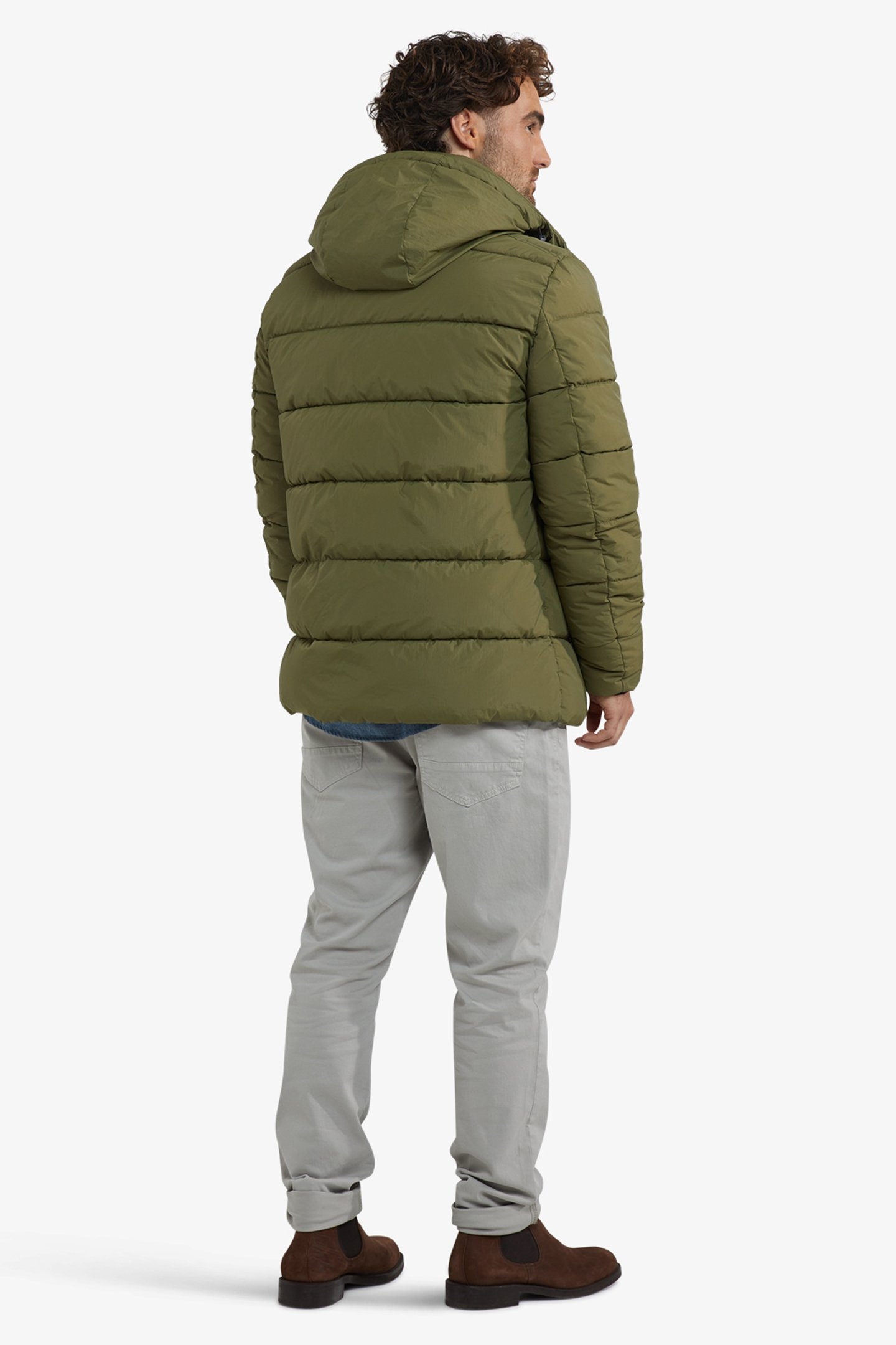 HOODED BOMBER JACKET MOSS GREEN 3