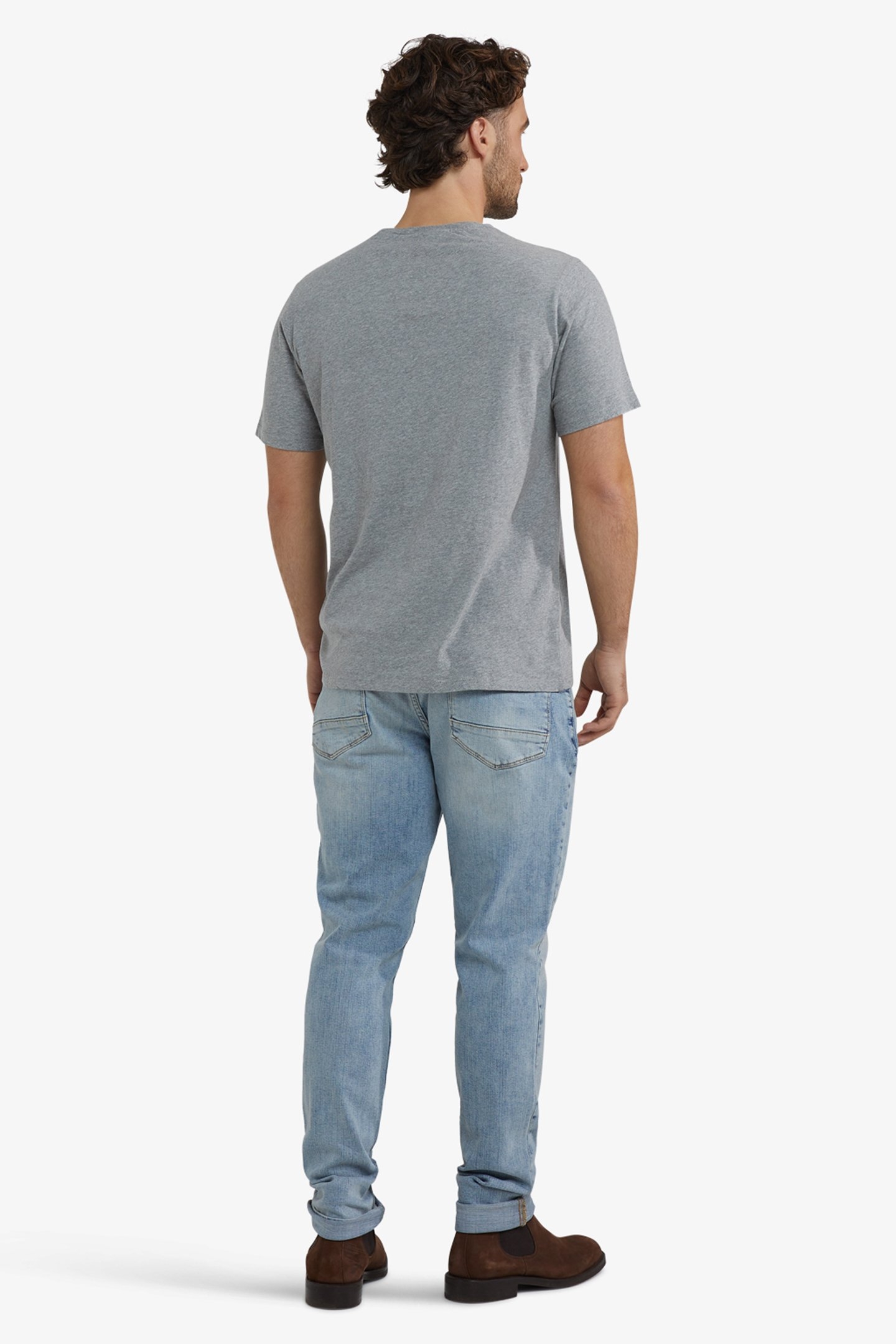 ESSENTIAL LOGO TEE MEDIUM GREY MELANGE 3