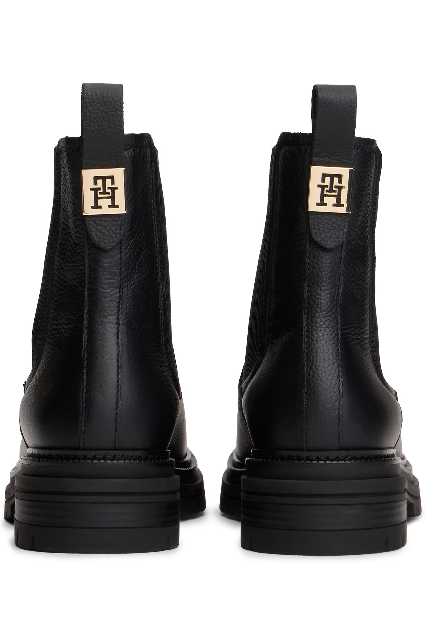 PEBBLE GRAIN LEATHER CHELSEA BOOTS BLACK 4