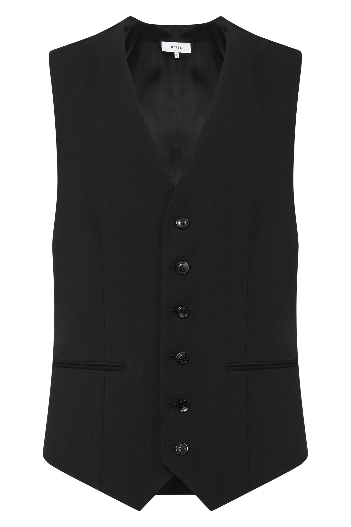 TRAVEL PLAIN WEAVE MODERN WAISTCOAT BLACK 4