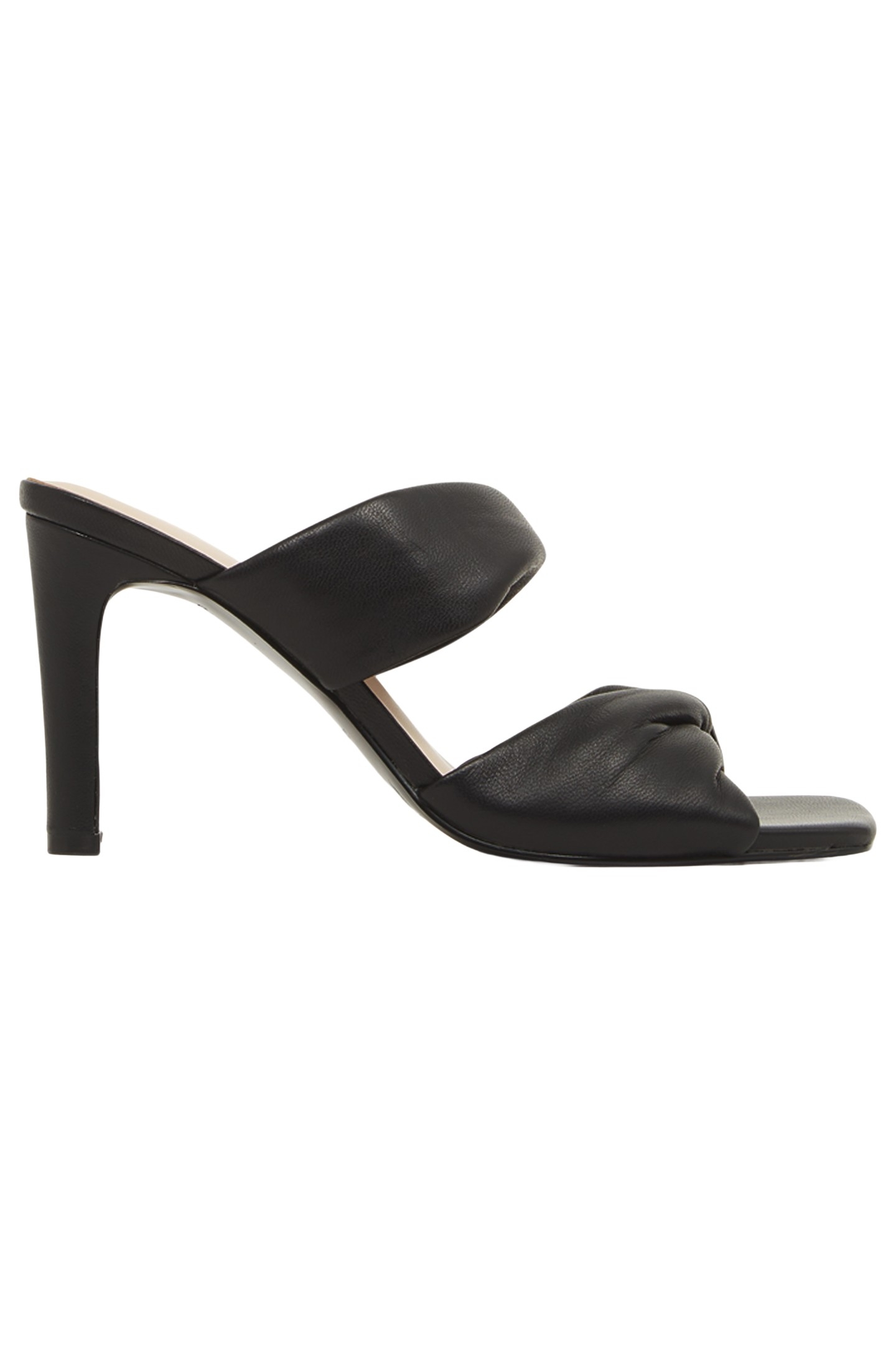 BLOCK HEEL PADDED MID SANDAL BLACK 2