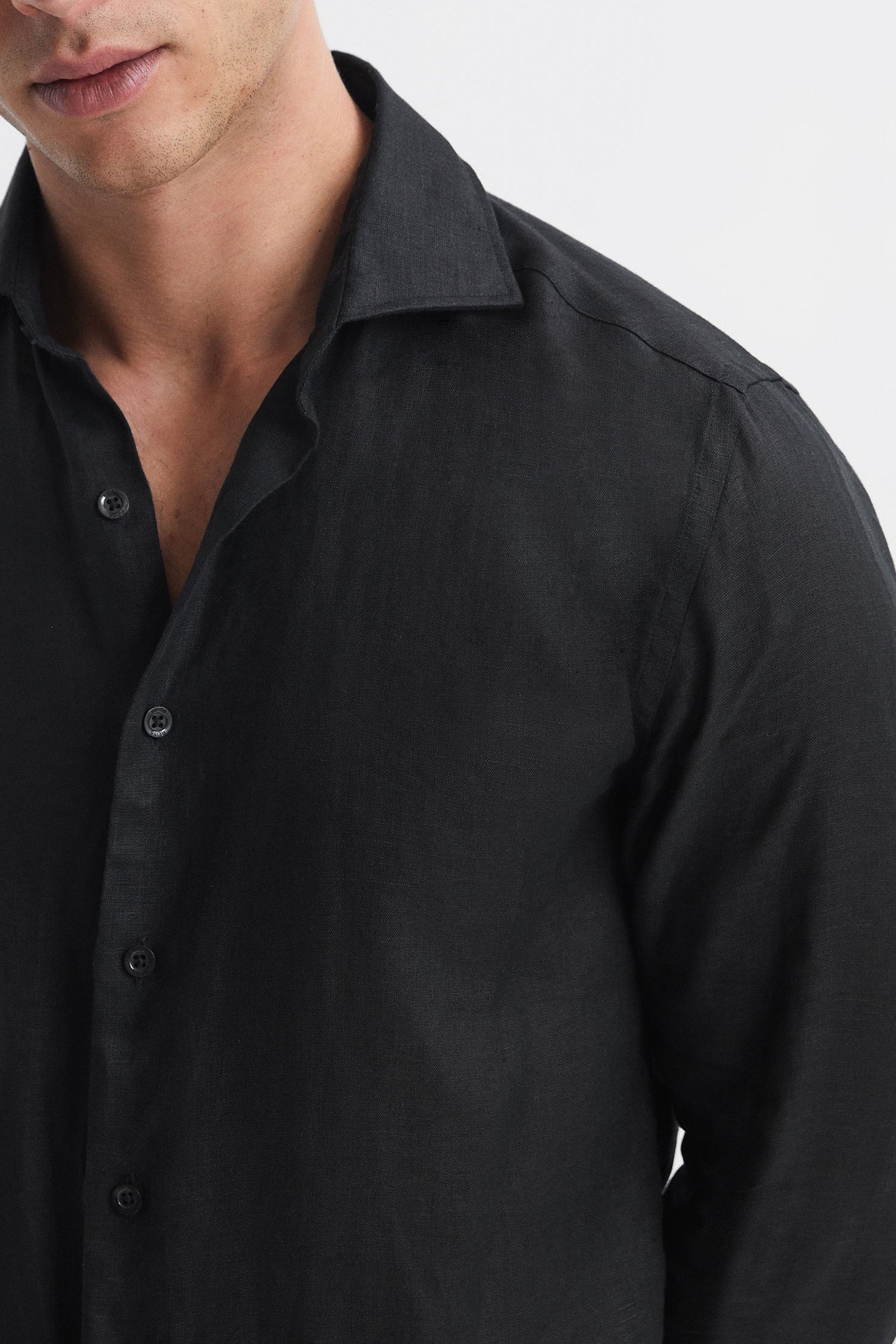 LONGSLEEVE LINEN SHIRT BLACK 7