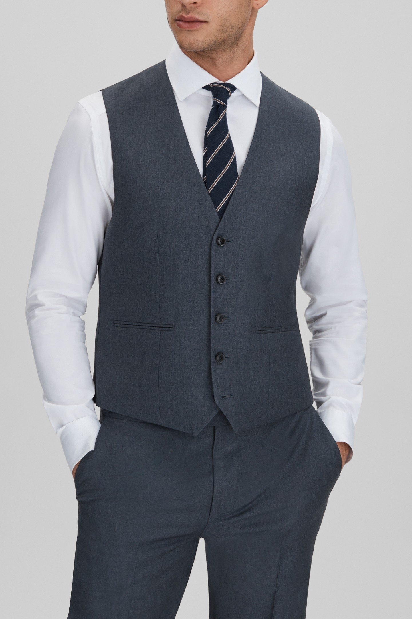 PLAIN WEAVE WAISTCOAT AIRFORCE BLUE 2