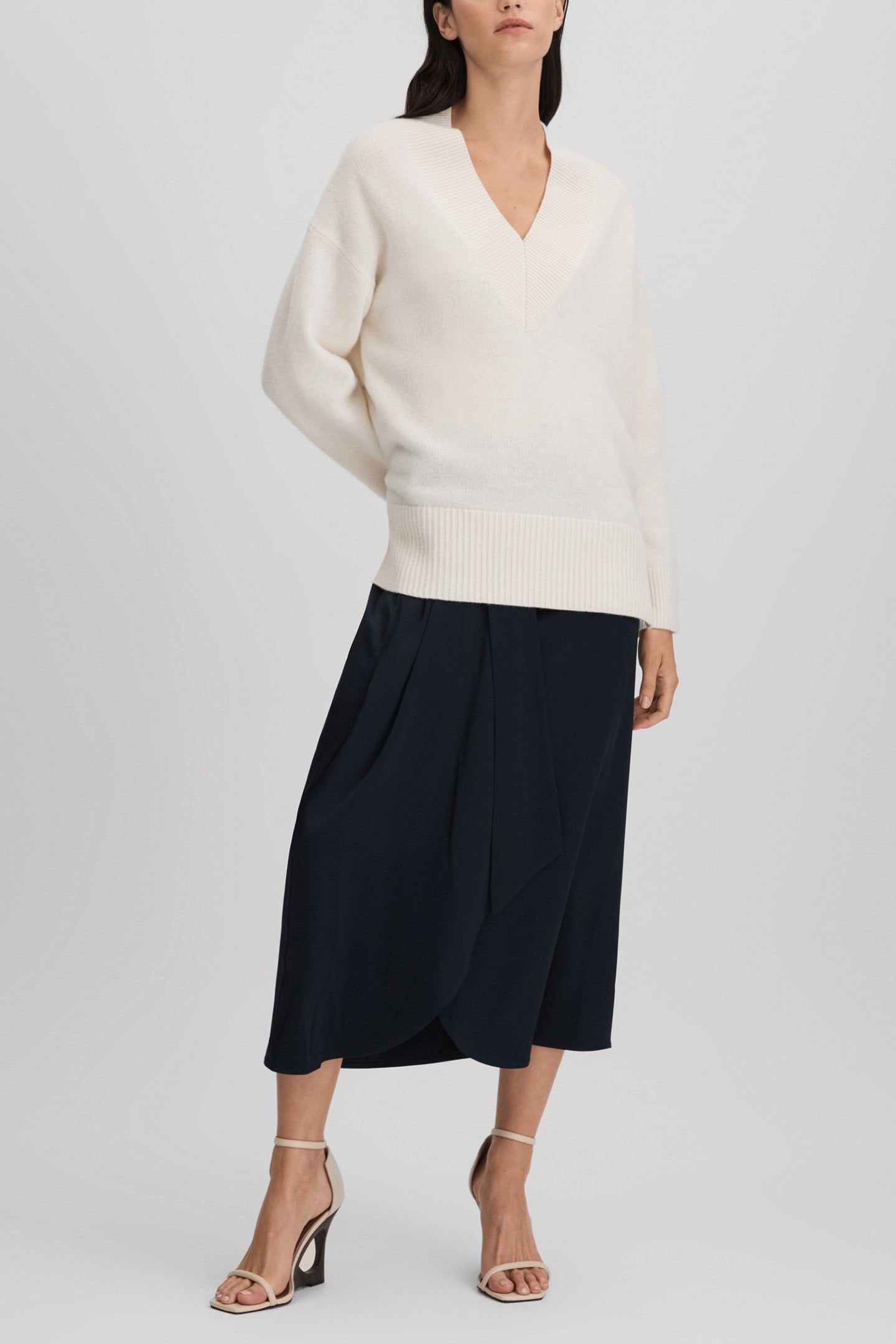 WRAP SLIP SKIRT NAVY 2