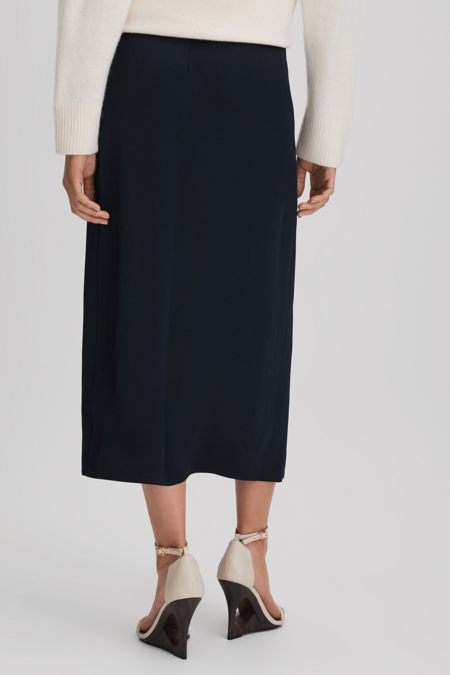 WRAP SLIP SKIRT NAVY 3