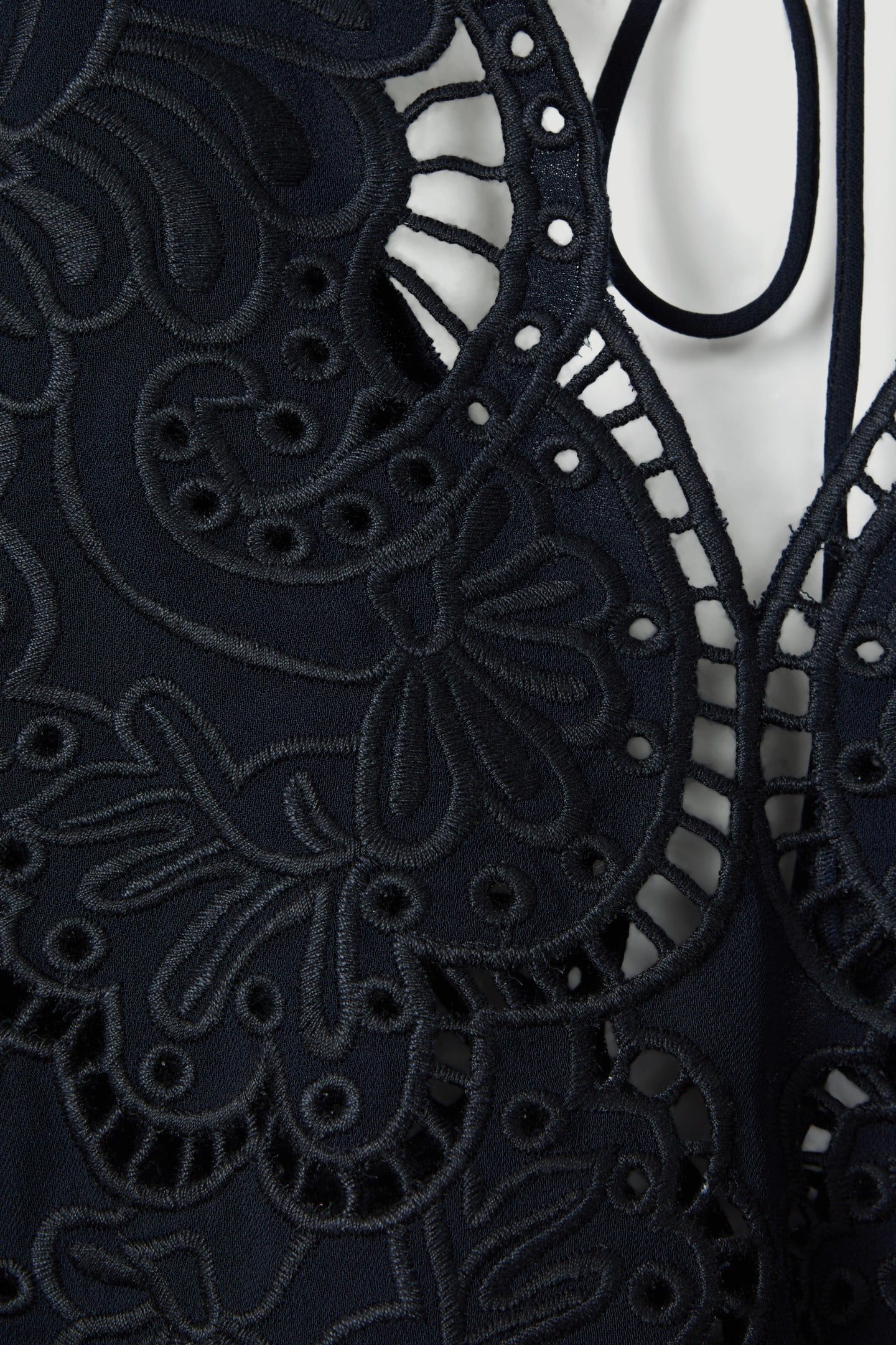 LACE INSERT BLOUSE NAVY 7