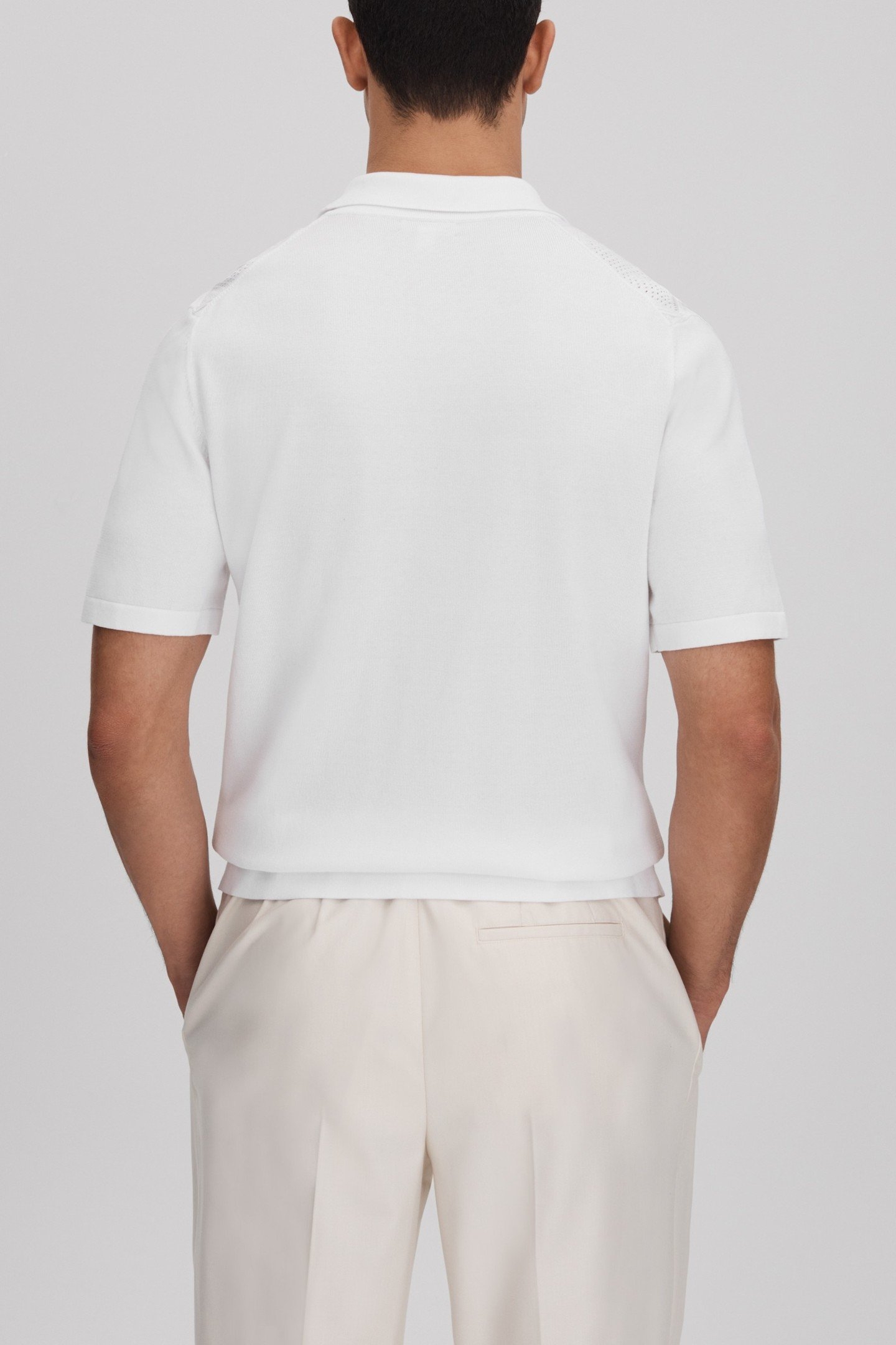 SHORTSLEEVE CUBAN PATTERN TEXTURED SHIRT WHITE 3