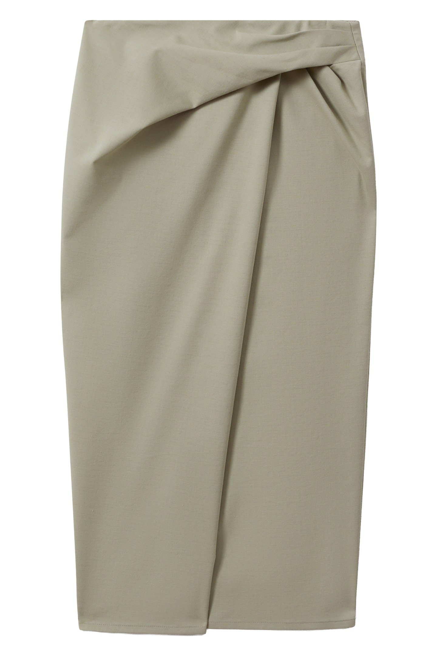 WRAP MIDI SKIRT KHAKI 4