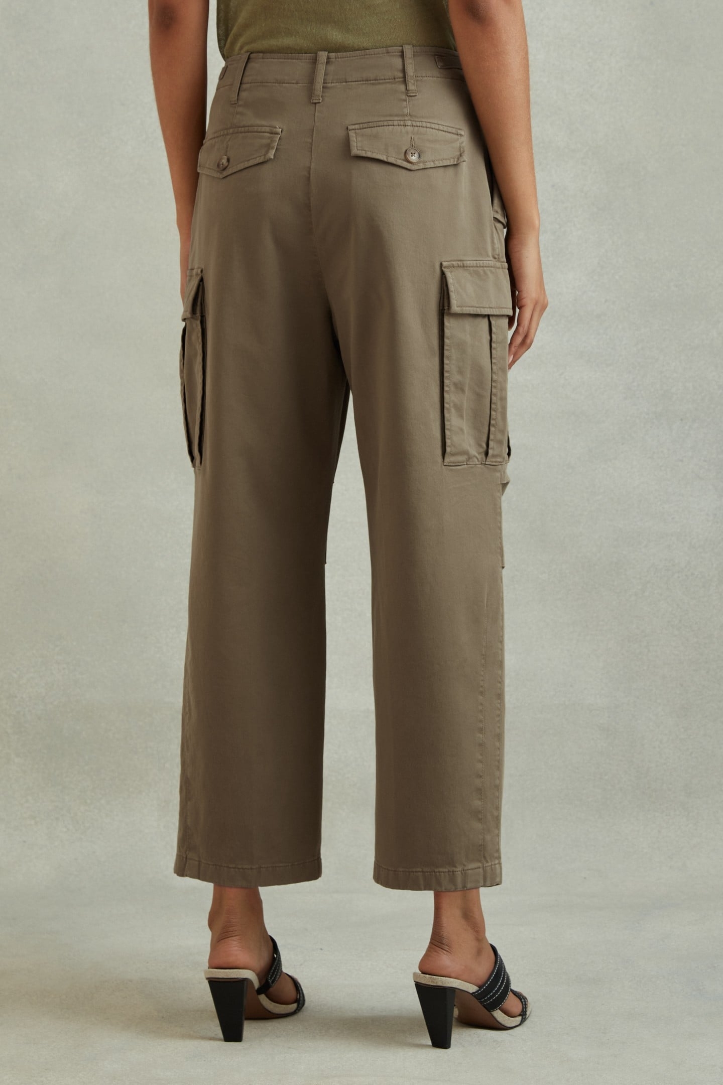 TAPER COTTON COMBAT TROUSER KHAKI 2