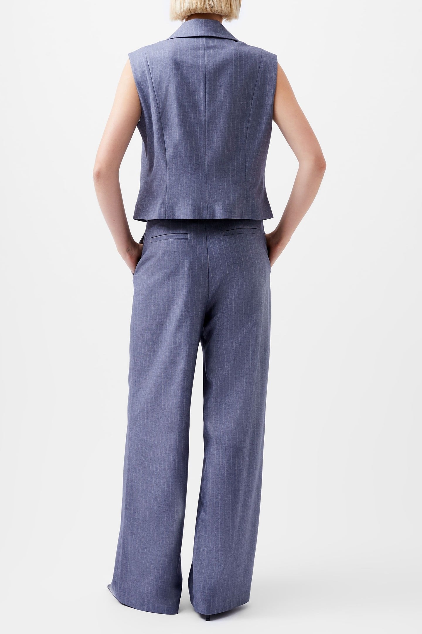 FIORELLA PIN STRIPE WAISTCOAT GREY 6