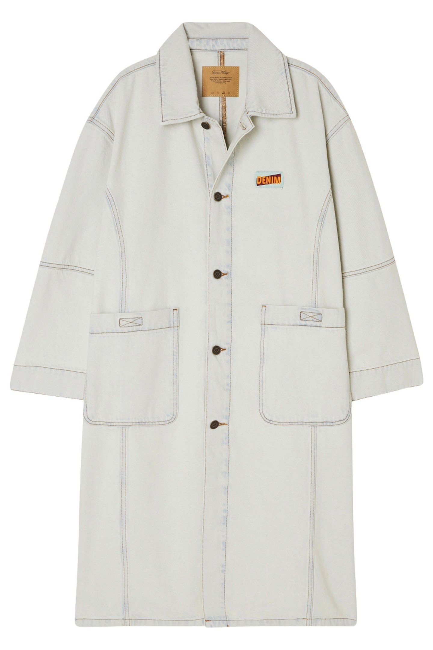 UNISEX MILESTONE COAT WITH SHIRT COLLAR SUPER BLEACHED 1