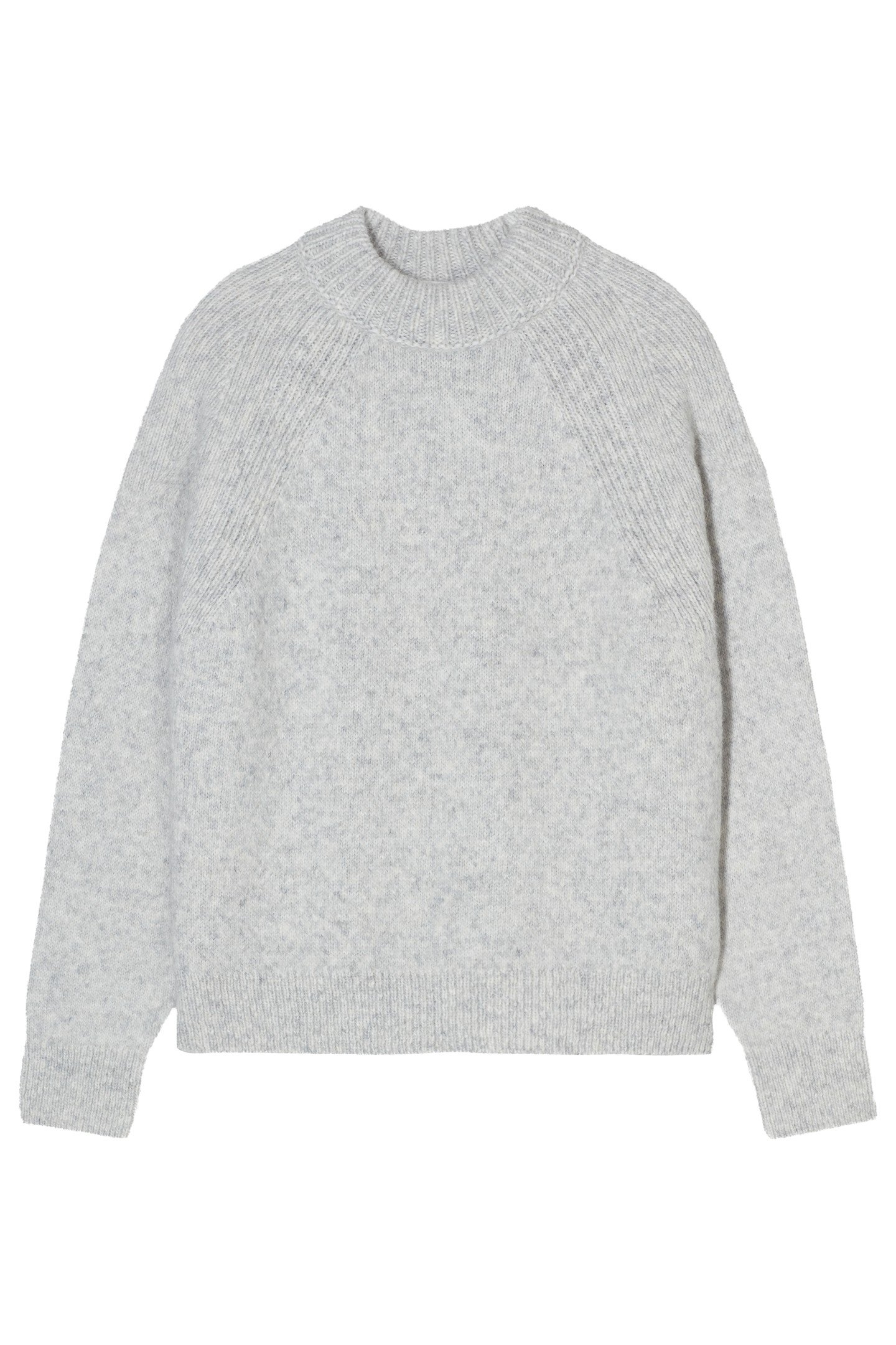 CREW NECK LONG SLEEVE KNITS LIGHT GREY MELANGE 3