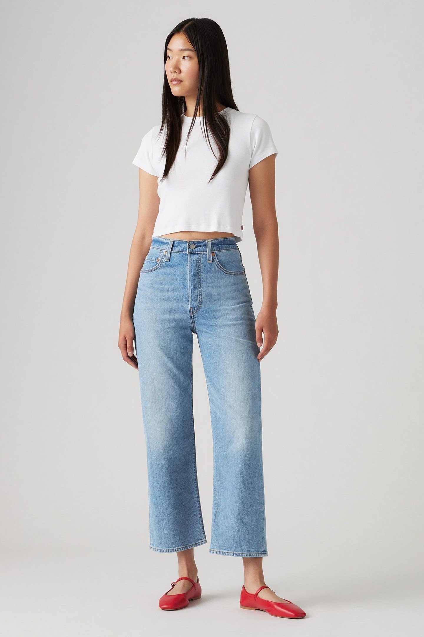 RIBCAGE STRAIGHT ANKLE COTTON LINEN JEANS MED INDIGO 3