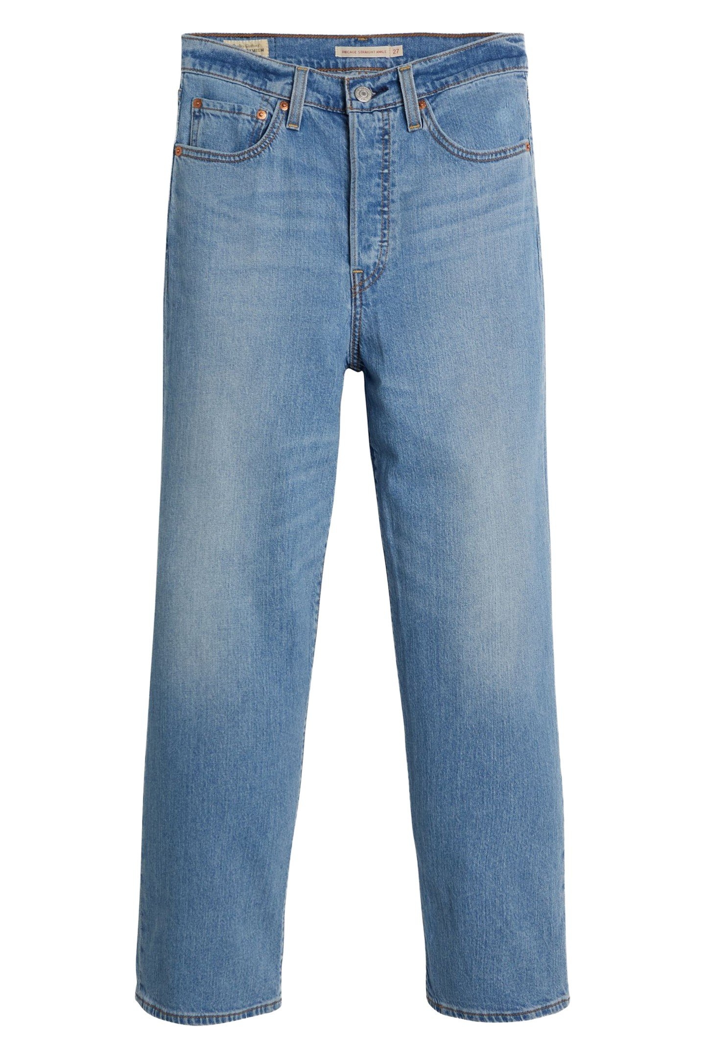 RIBCAGE STRAIGHT ANKLE COTTON LINEN JEANS MED INDIGO 6