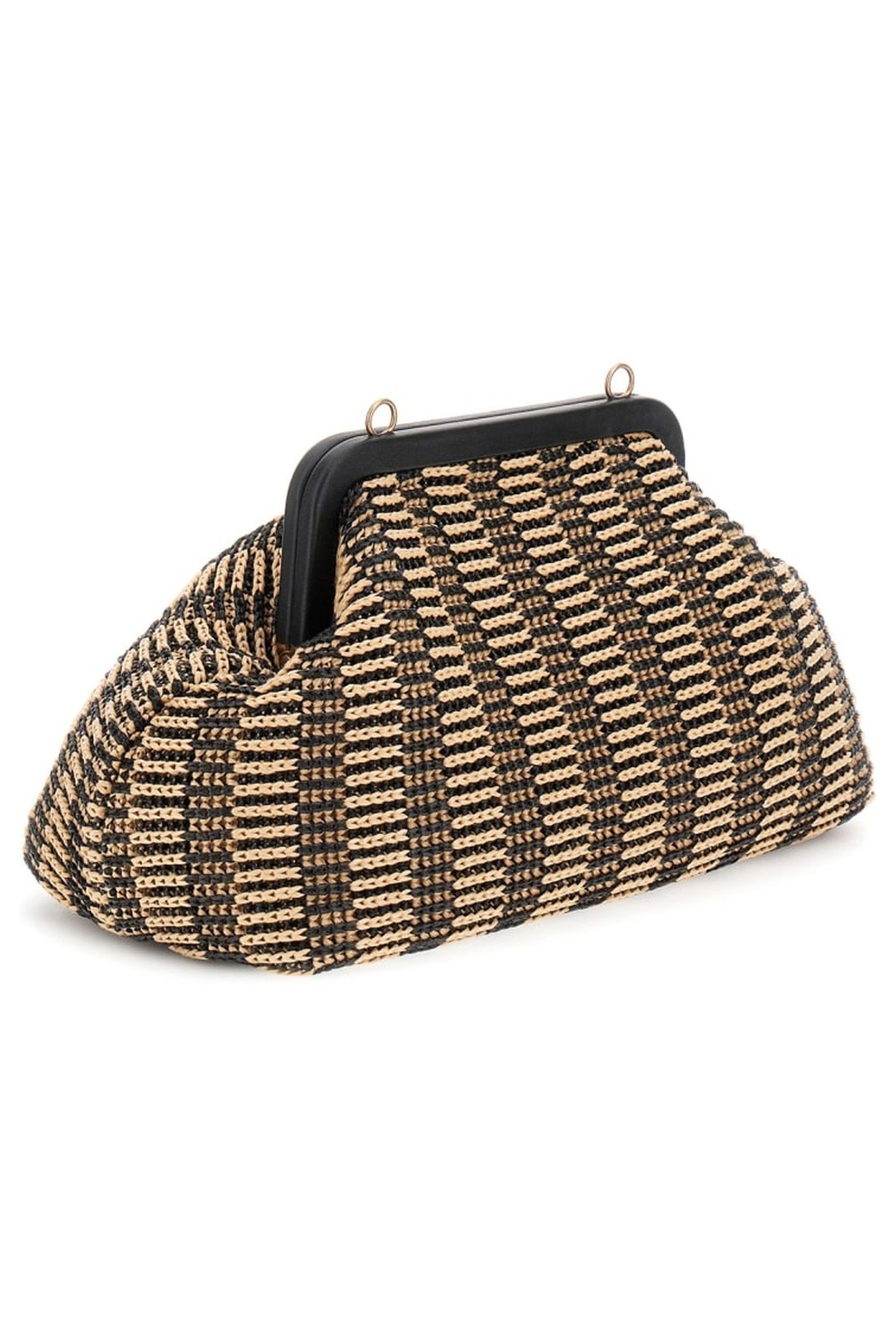 RAFFIA POUCH BLACK/NATURAL 3