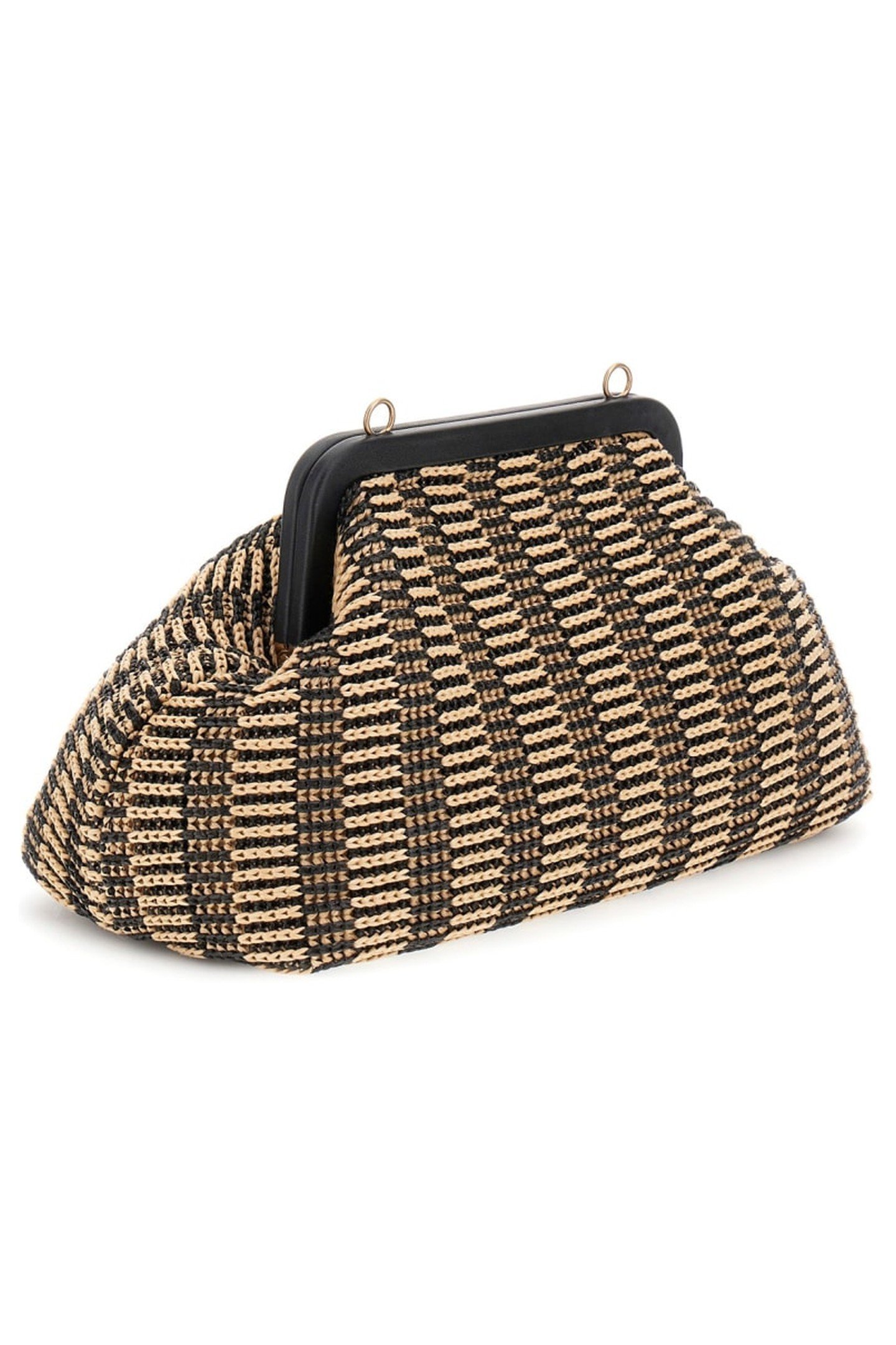 RAFFIA POUCH BLACK/NATURAL 4