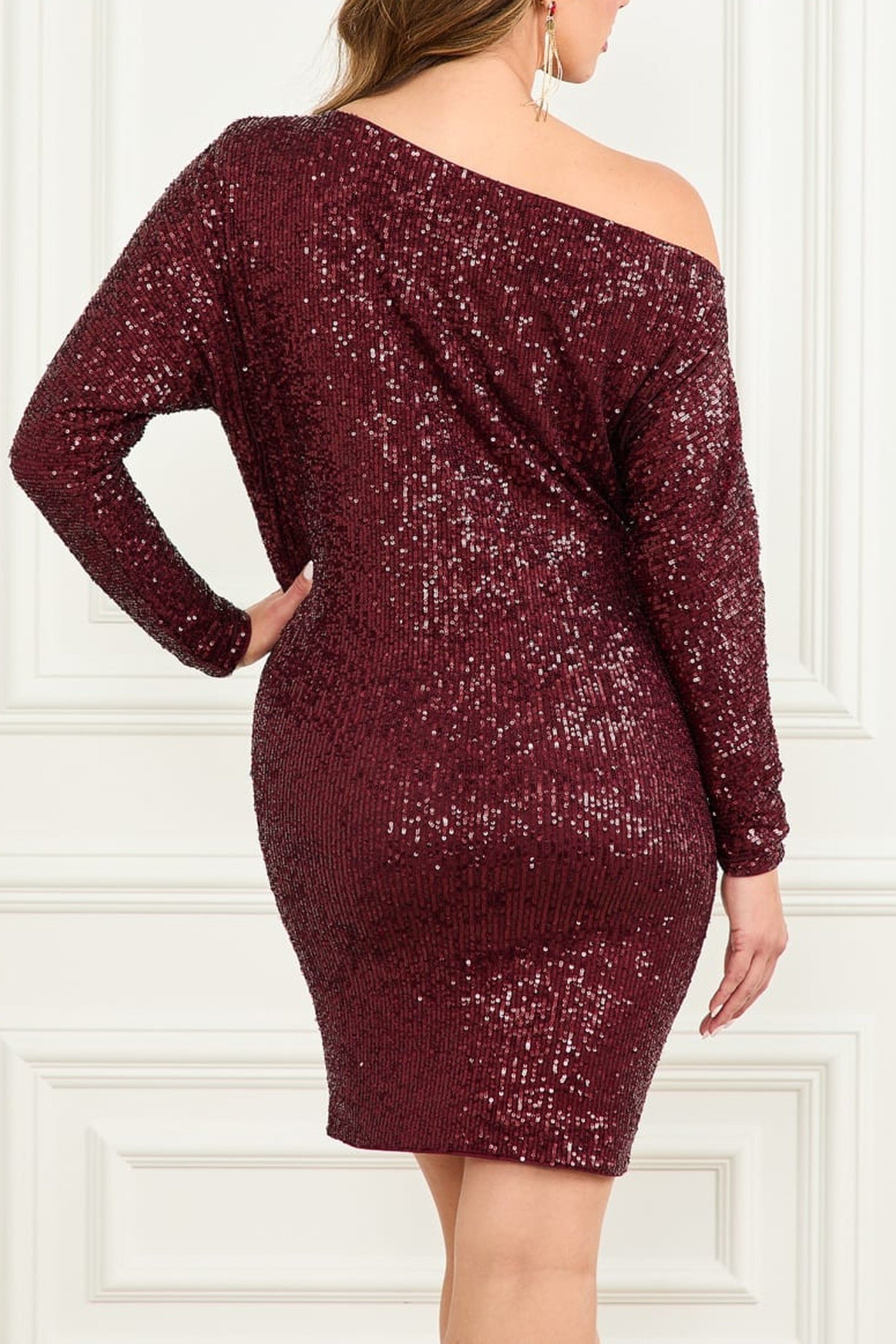 GABBIE DRESS DARK JAM RED MULTI 3