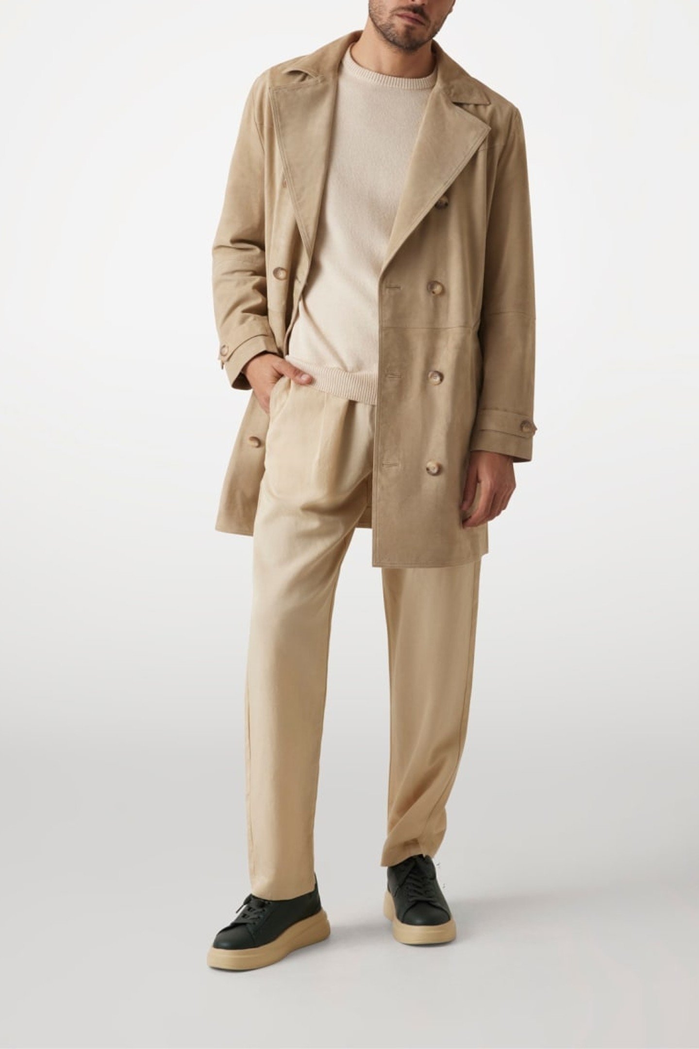 MARCIANO BY GUESS REAL SUEDE DB TRENCH COOKIES 1