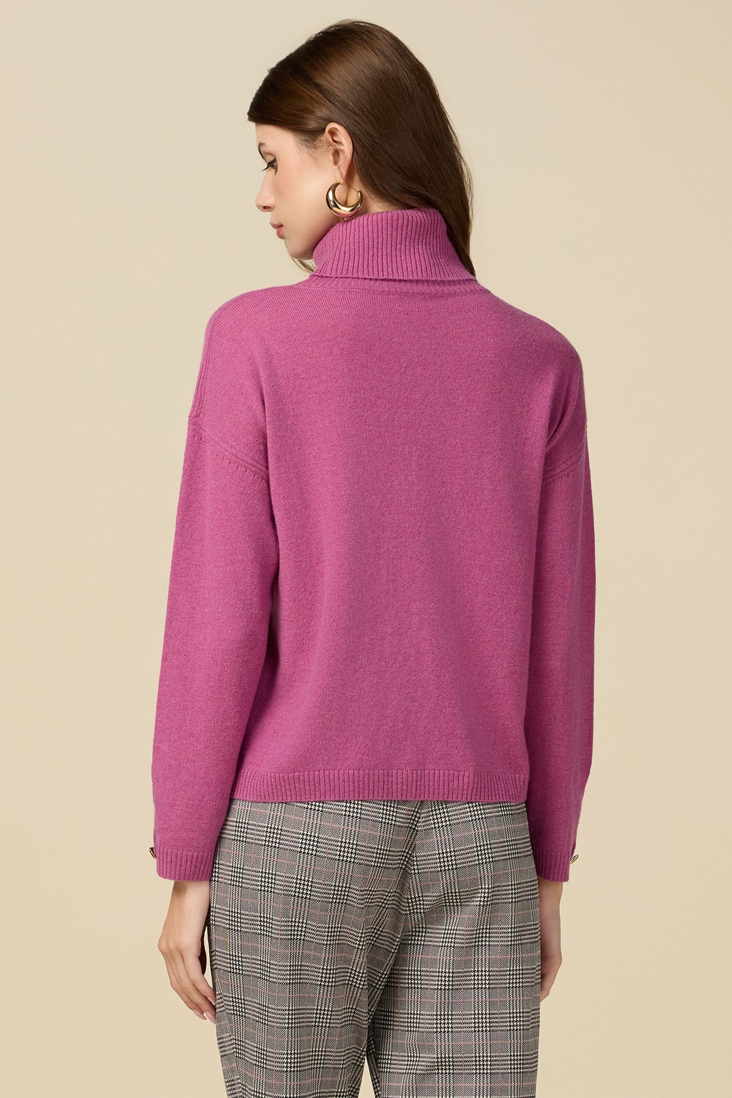 CASHMERE/WOOL TURTLENECK SWEATER PURPLE 2