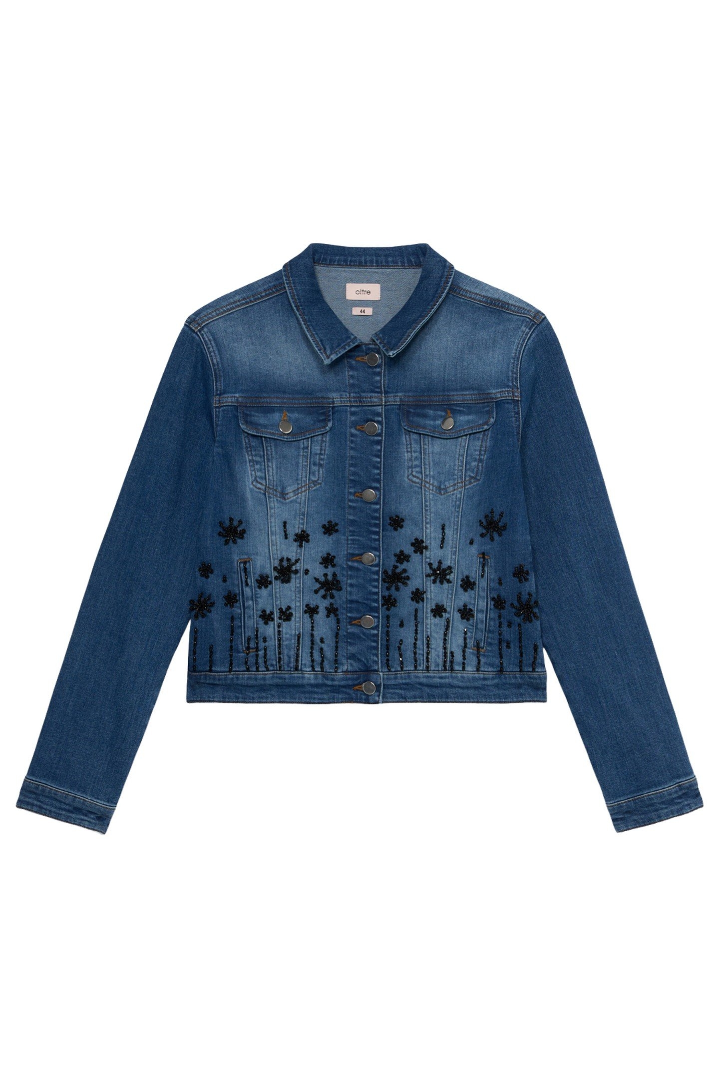 DENIM TRUCKER JACKET WITH JEWEL EMBROIDERY BLUE 3