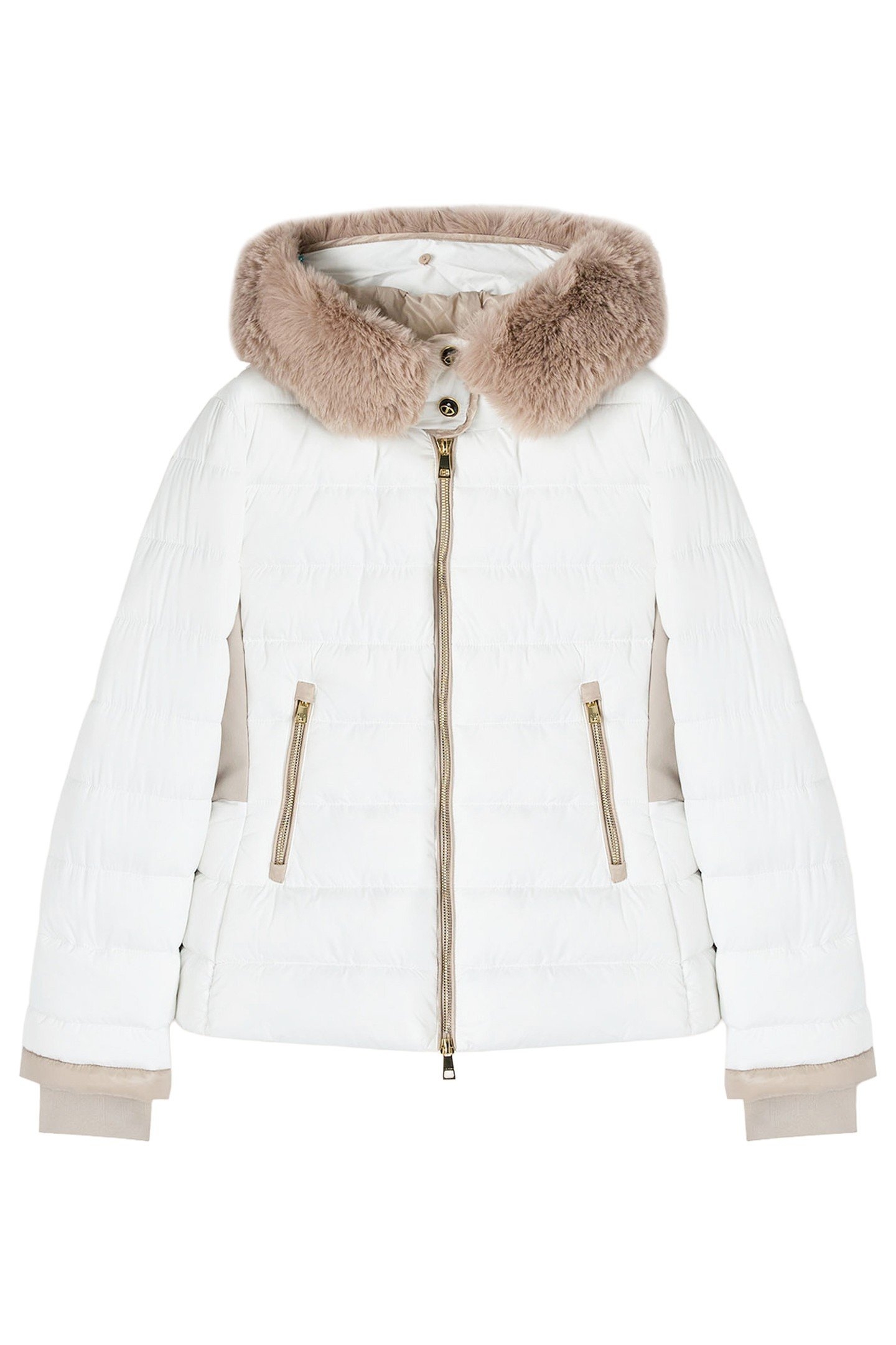SHORT HOODED DOWN JACKET WHITE 3