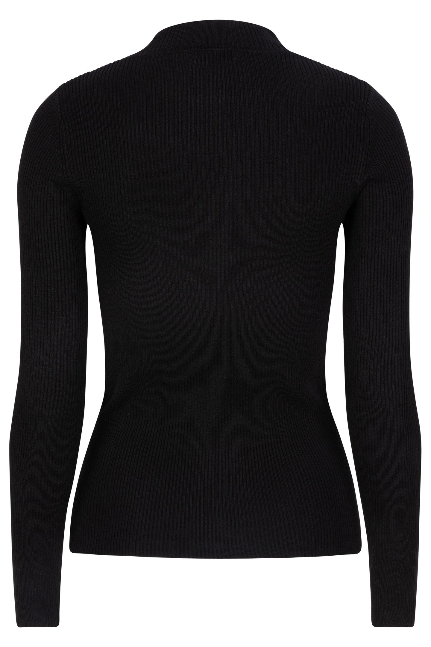 SWEATER TOP FANCY RIB BASIC KNIT BLACK 5