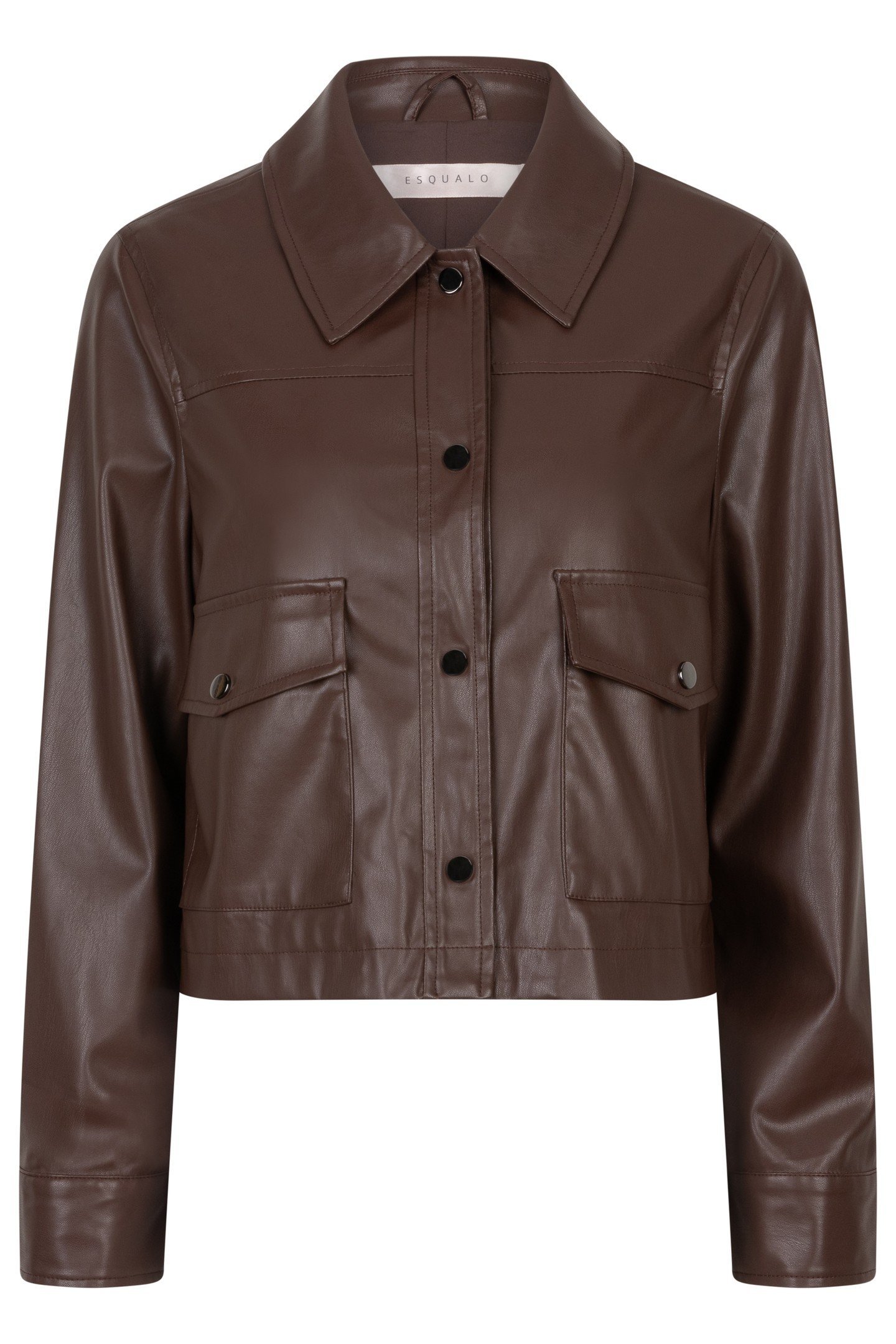 JACKET SHORT VEGAN LEATHER CHOCOLATE 4