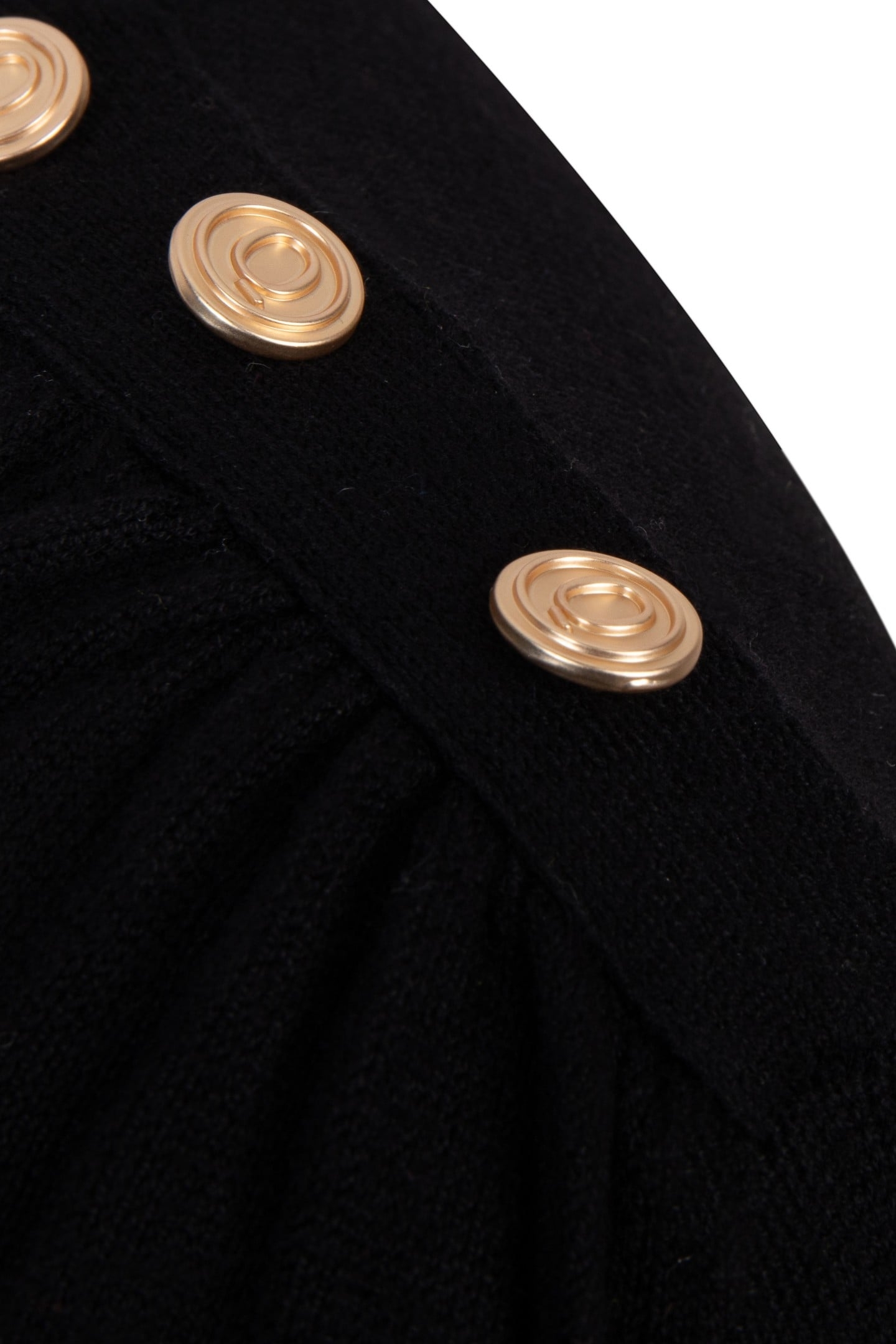 SWEATER GATHERING BUTTON DETAILS BASIC KNIT BLACK 6