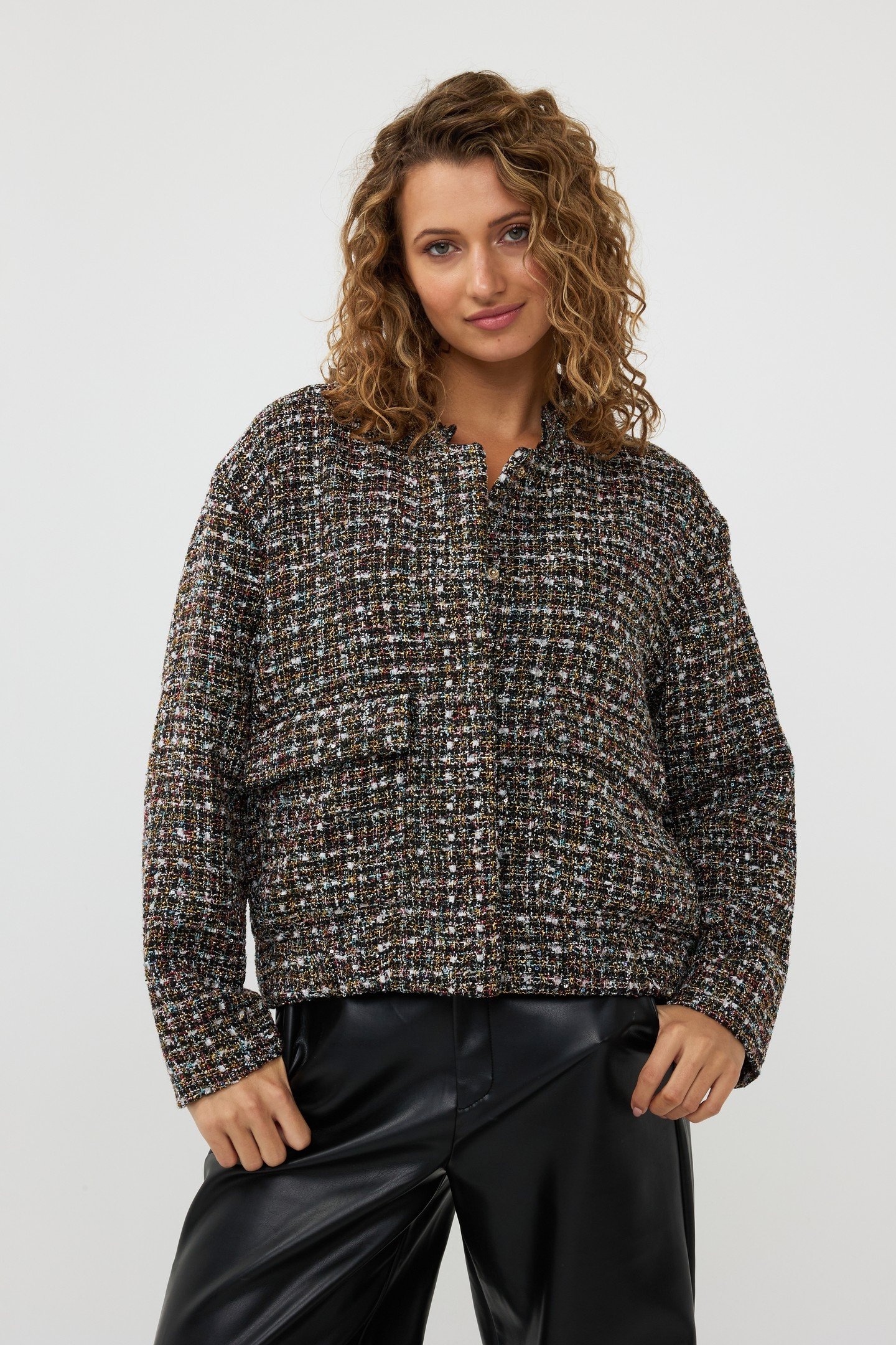 JACKET BOMBER TWEED BLACK 1