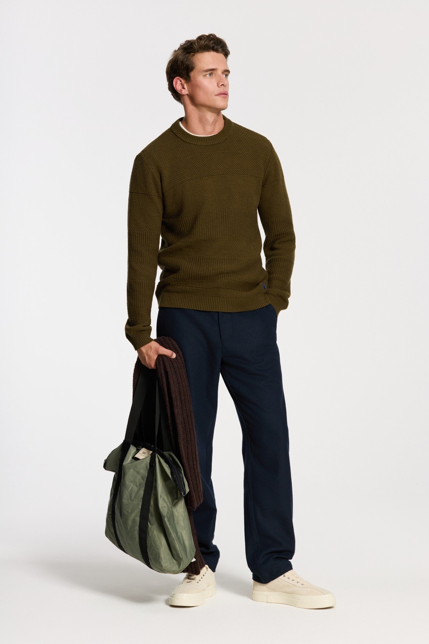 PERRY REGULAR FIT STRUCTURED PULLOVER GREEN OLIVE 3