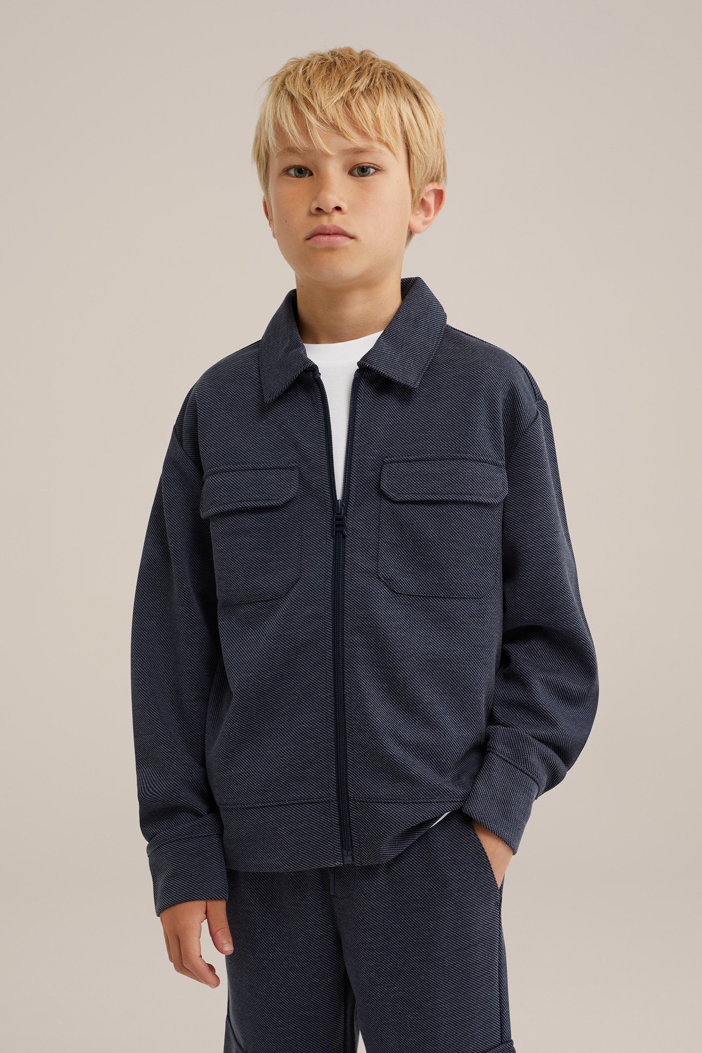 BOYS CARDIGAN WITH ZIPPER NAVY BLUE 3
