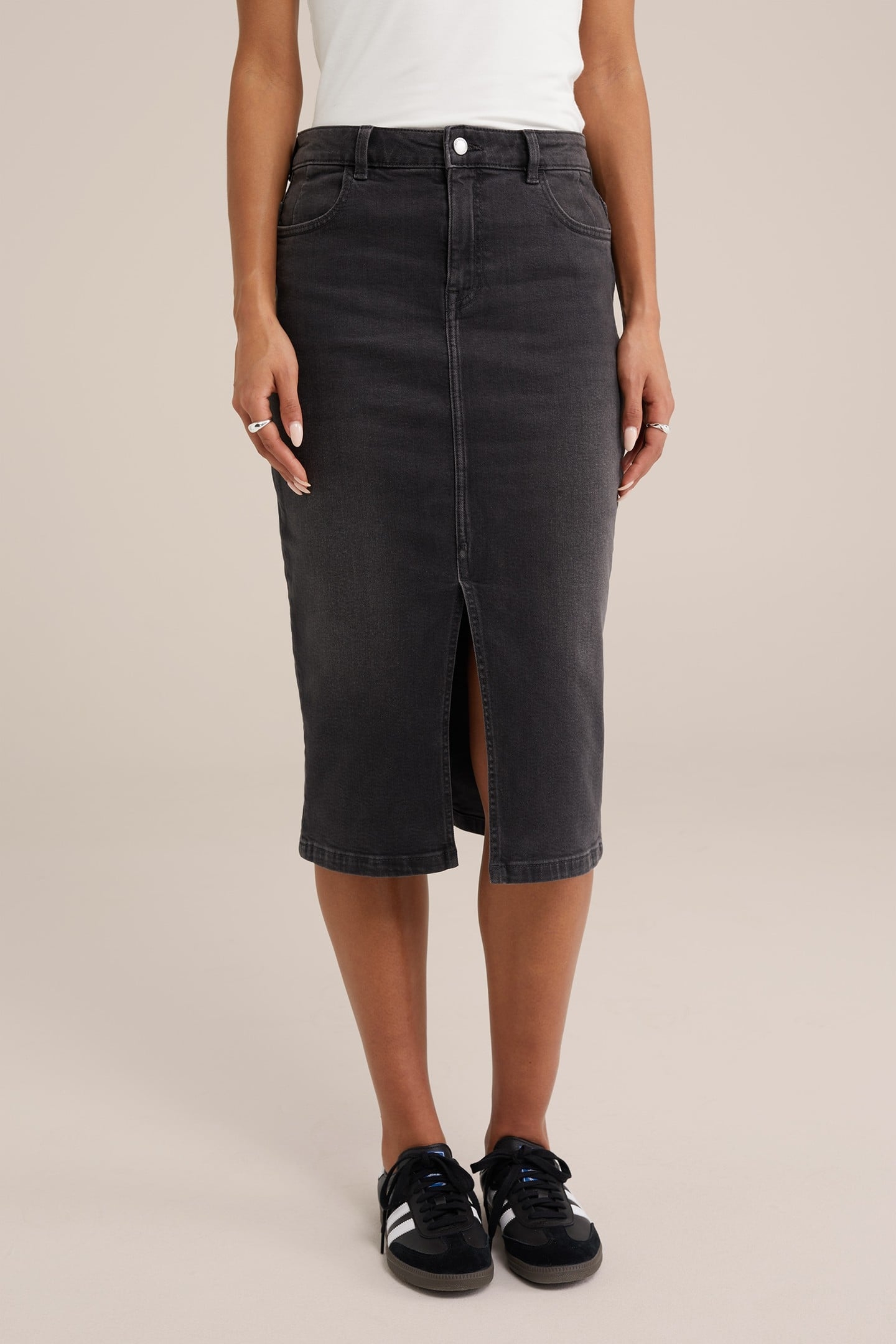 SKIRT MEDIUM LENGTH DARK GREY 3