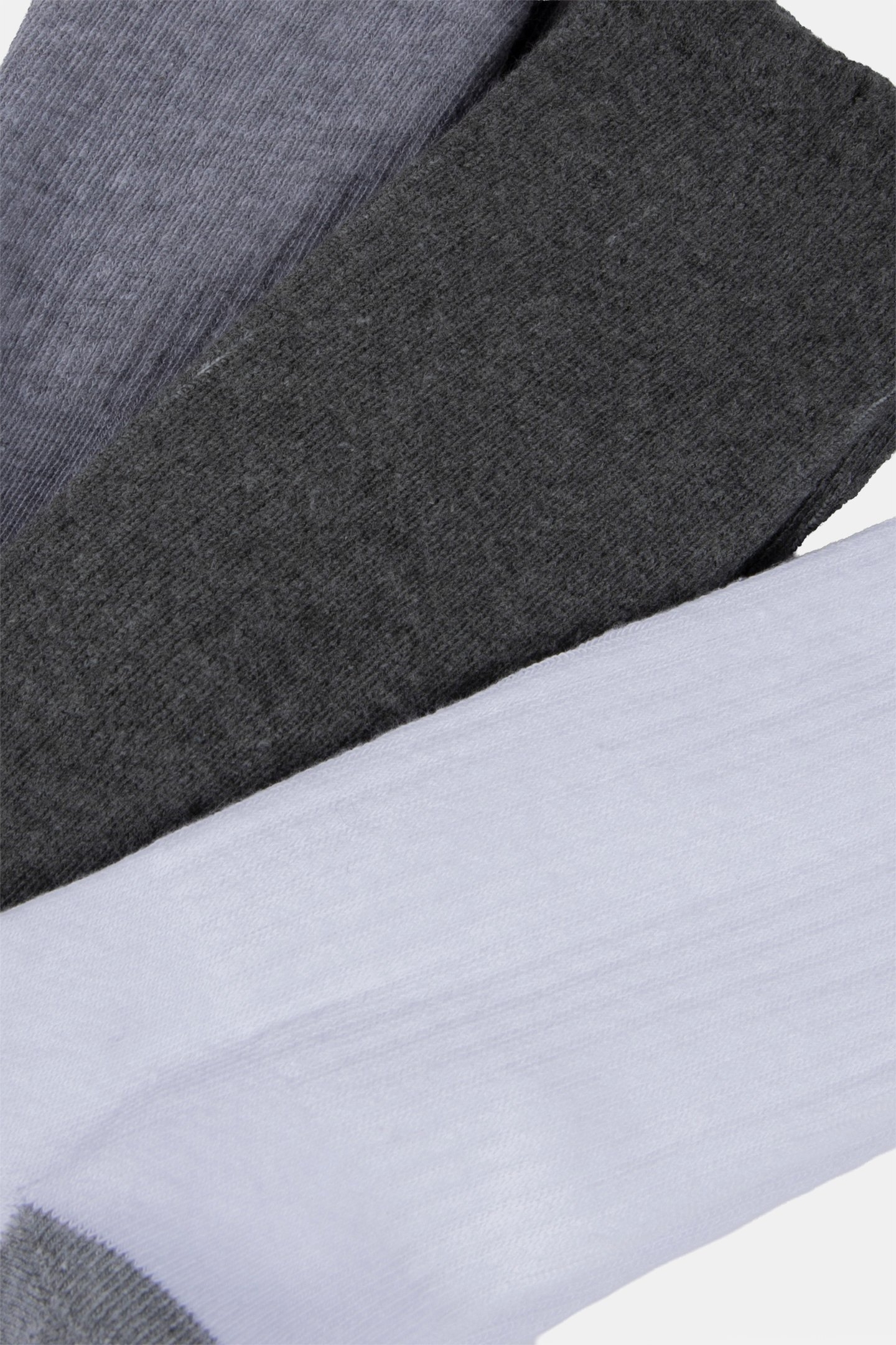 3PK MENS 1/2 TERRY CREW GREY/MULTI 2